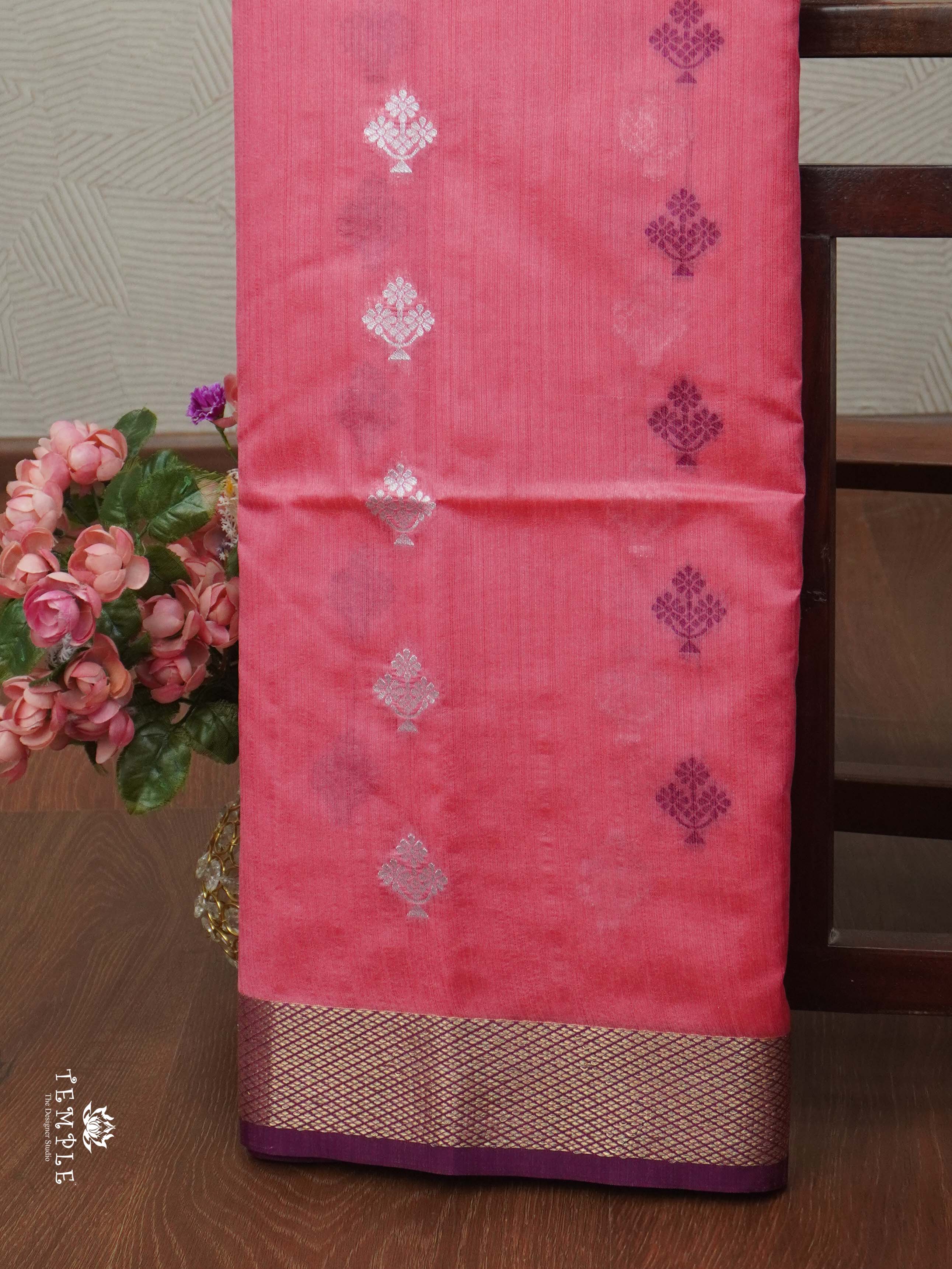 Raw Silk Saree with Zari Woven Pattern| TTDS1892