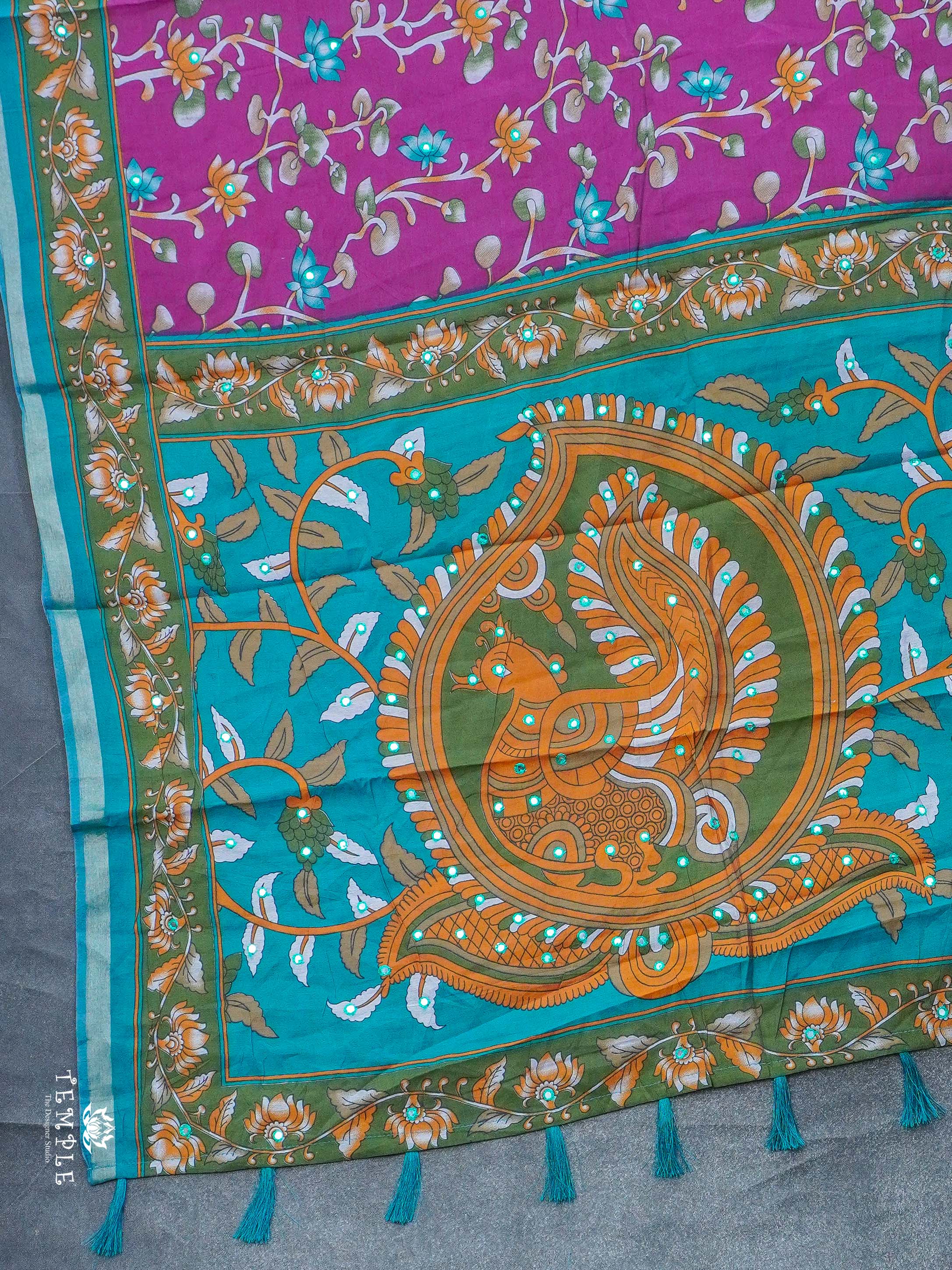 Soft Cotton Saree with Mirror Work | TTDS2363