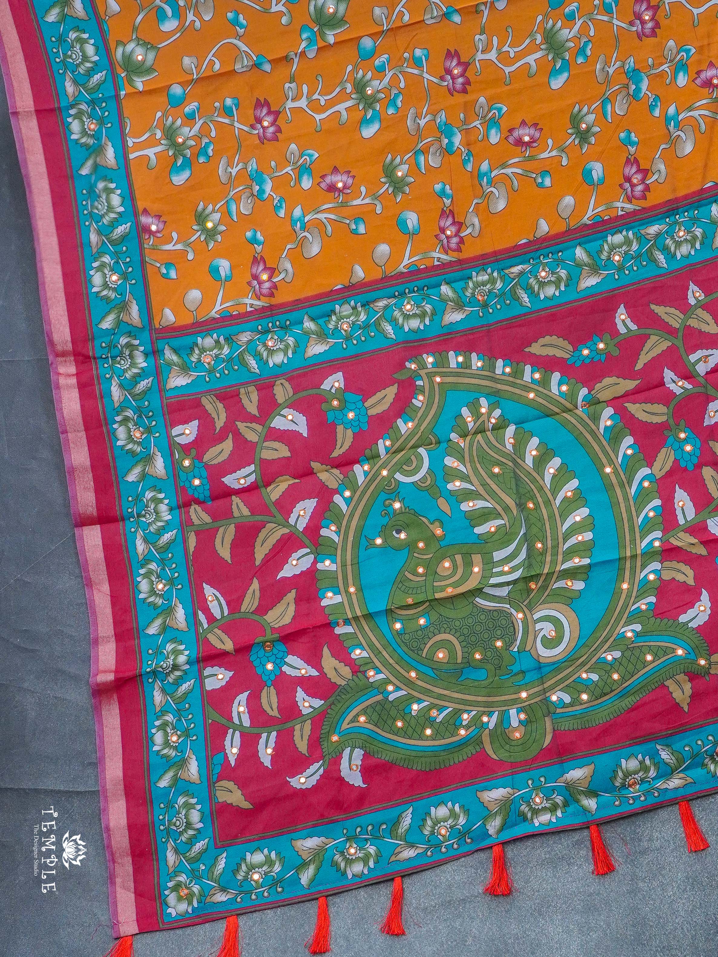 Soft Cotton Saree with Mirror Work | TTDS2363