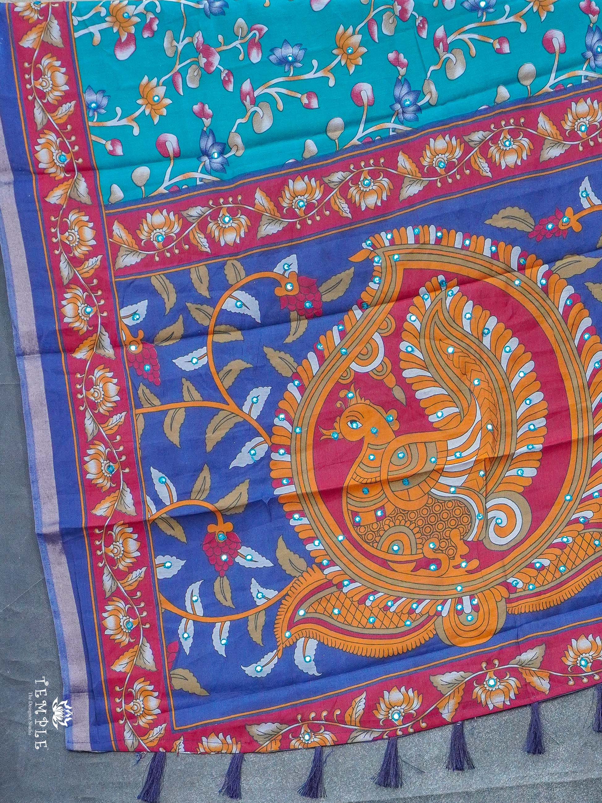 Soft Cotton Saree with Mirror Work | TTDS2363