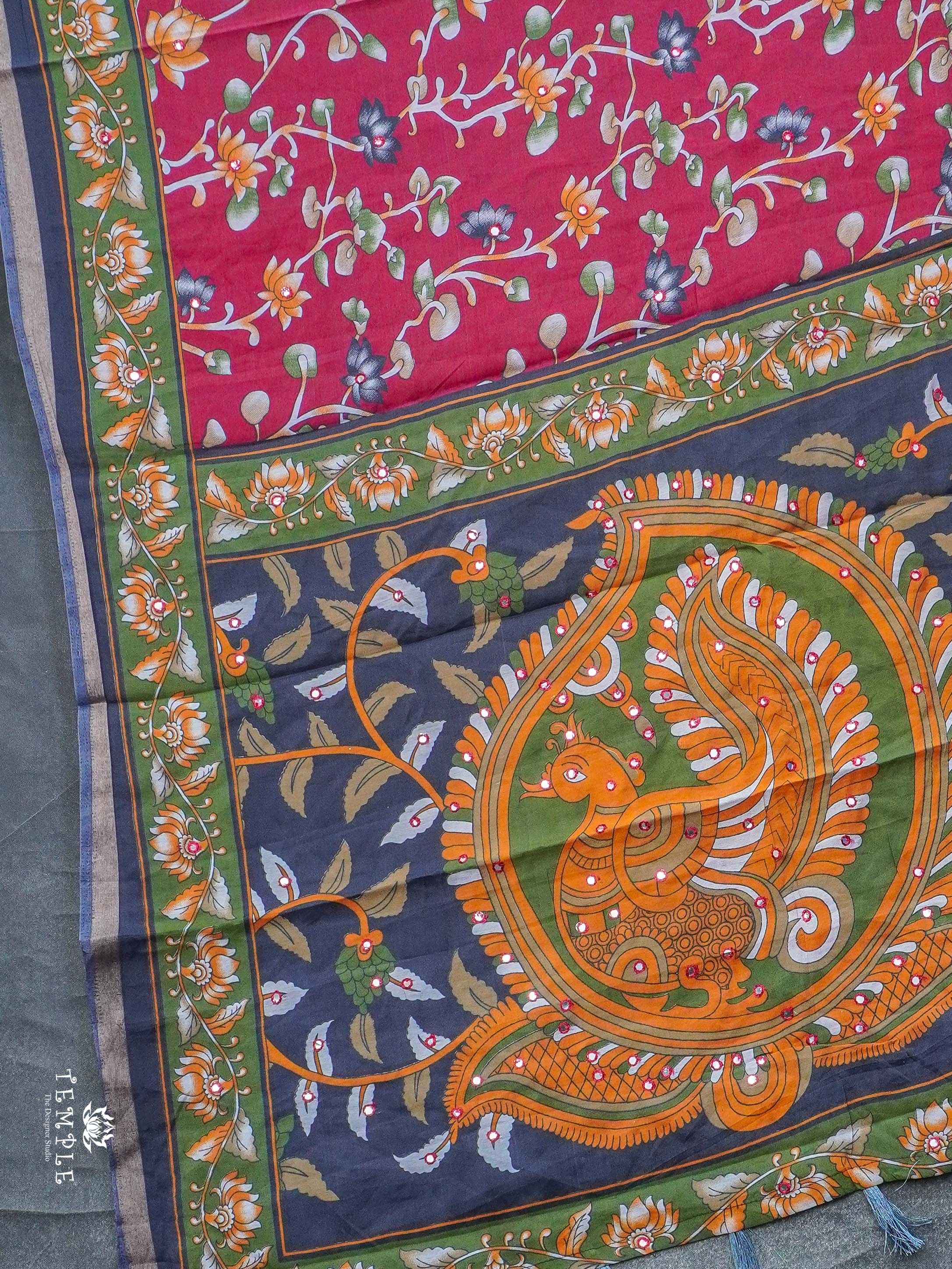 Soft Cotton Saree with Mirror Work | TTDS2363