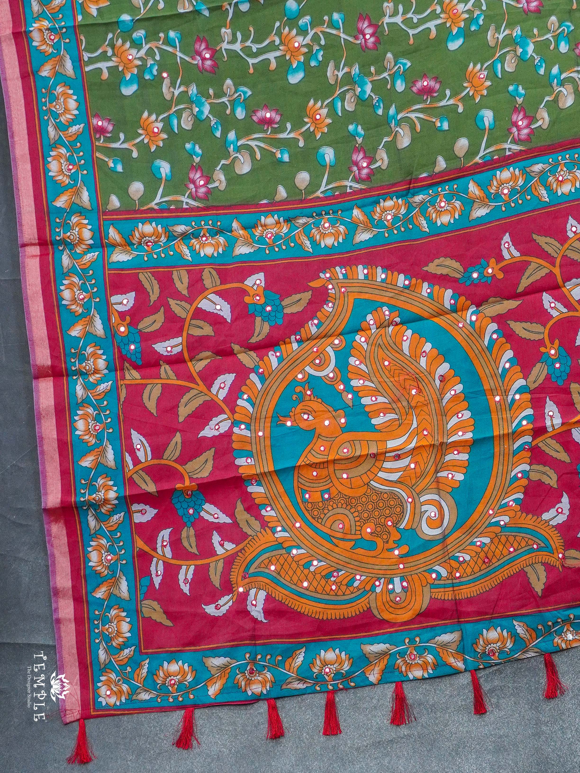 Soft Cotton Saree with Mirror Work | TTDS2363