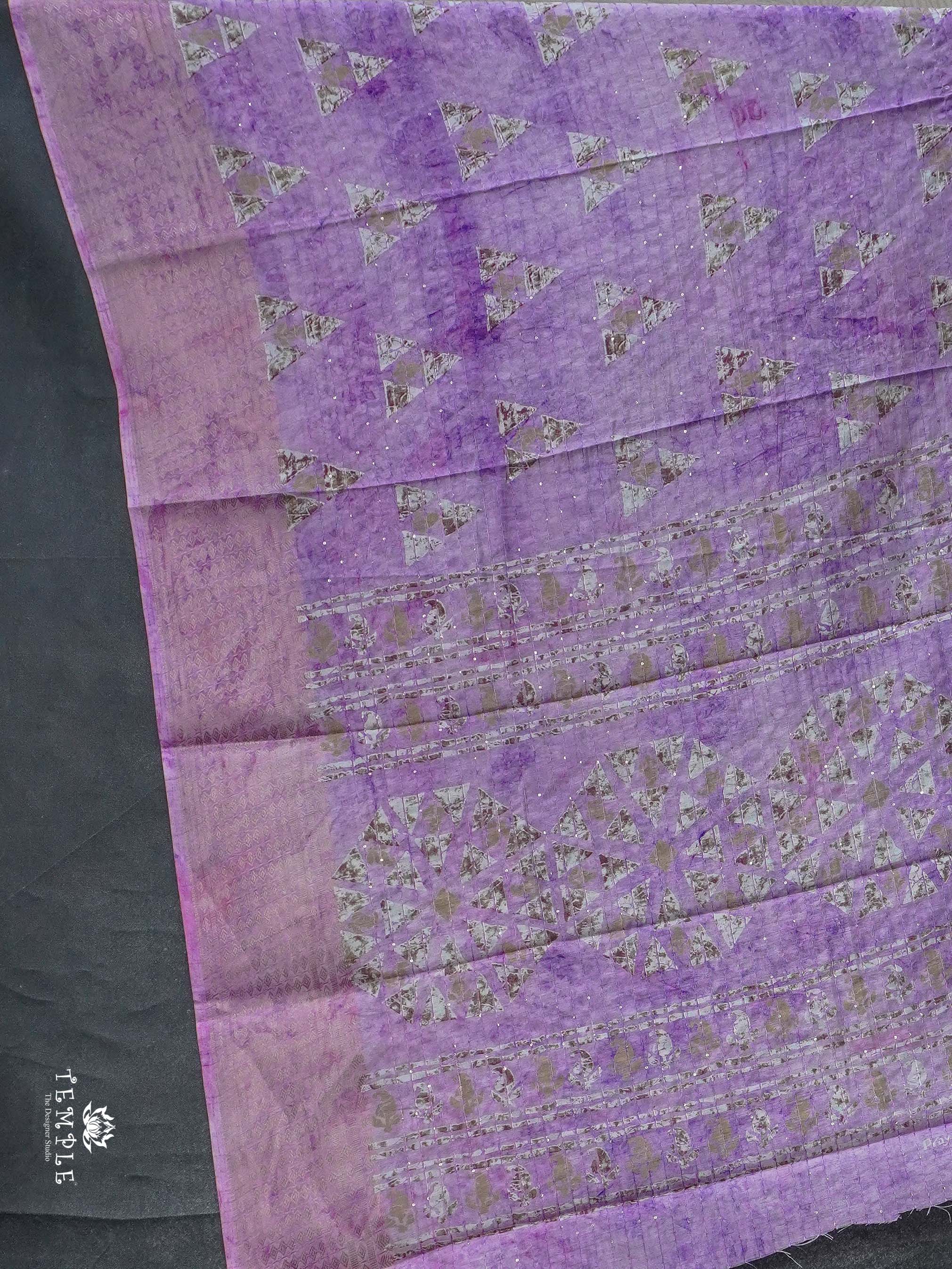 Sequins Saree With Triangle Patterns | TTDS2355