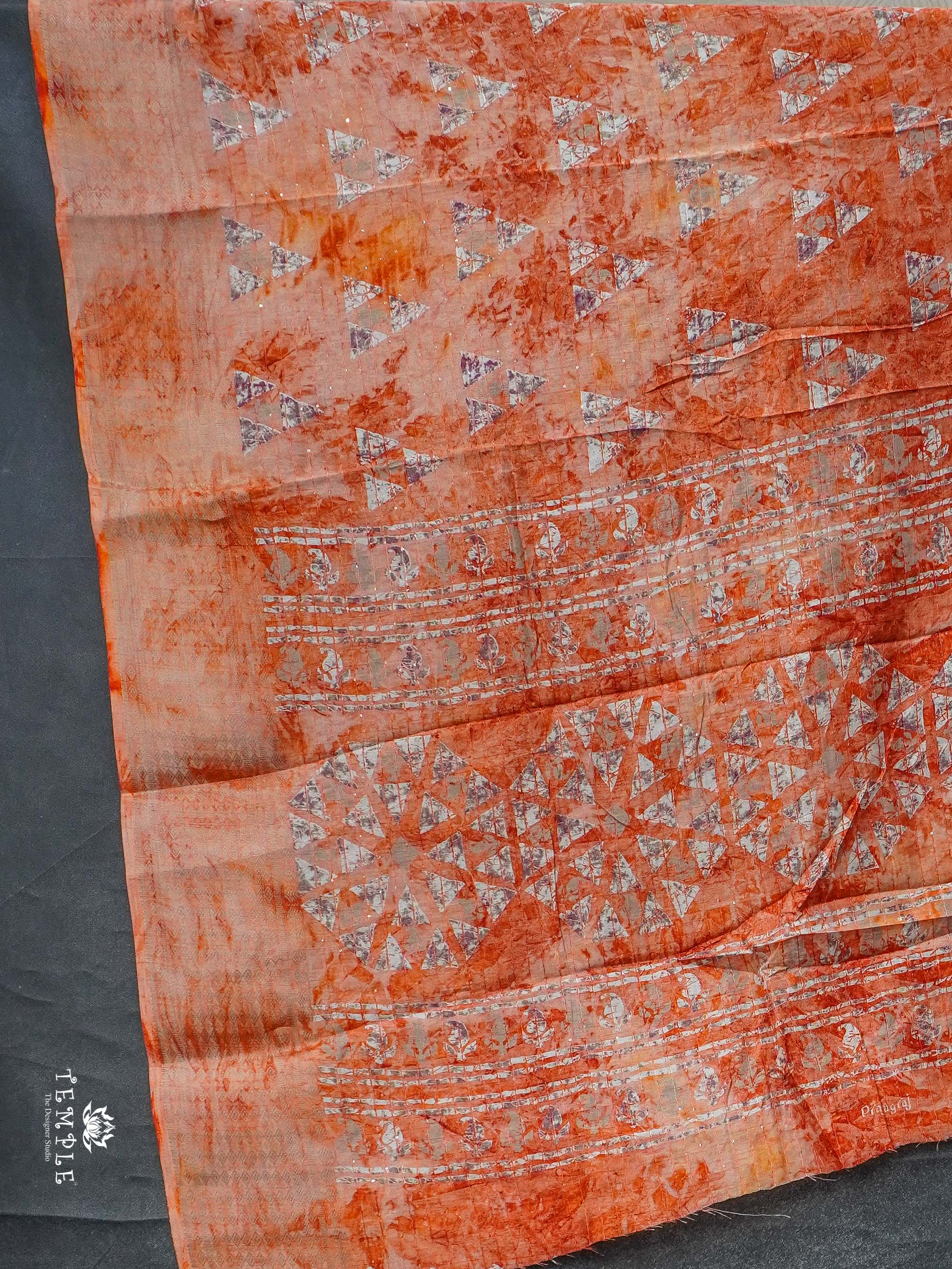 Sequins Saree With Triangle Patterns | TTDS2355