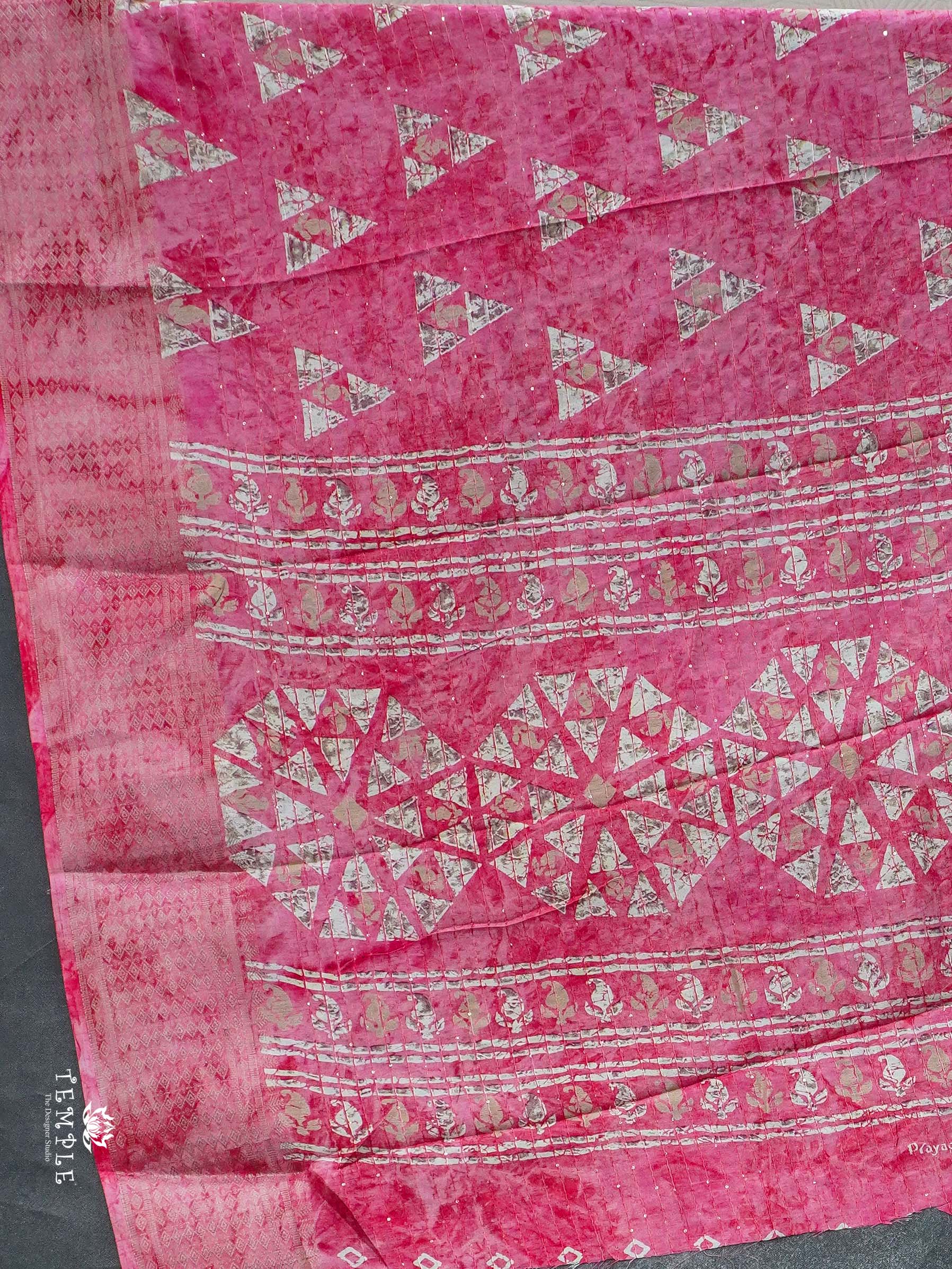 Sequins Saree With Triangle Patterns | TTDS2355