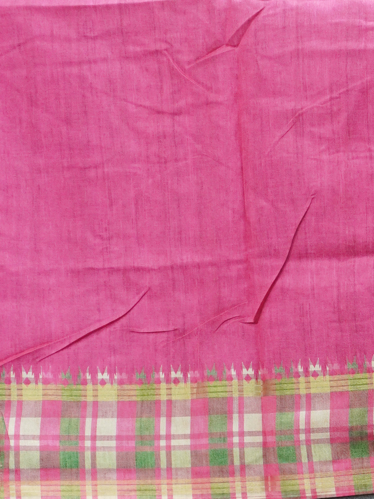 Vintage Checked Tussar Saree | TTDS3708