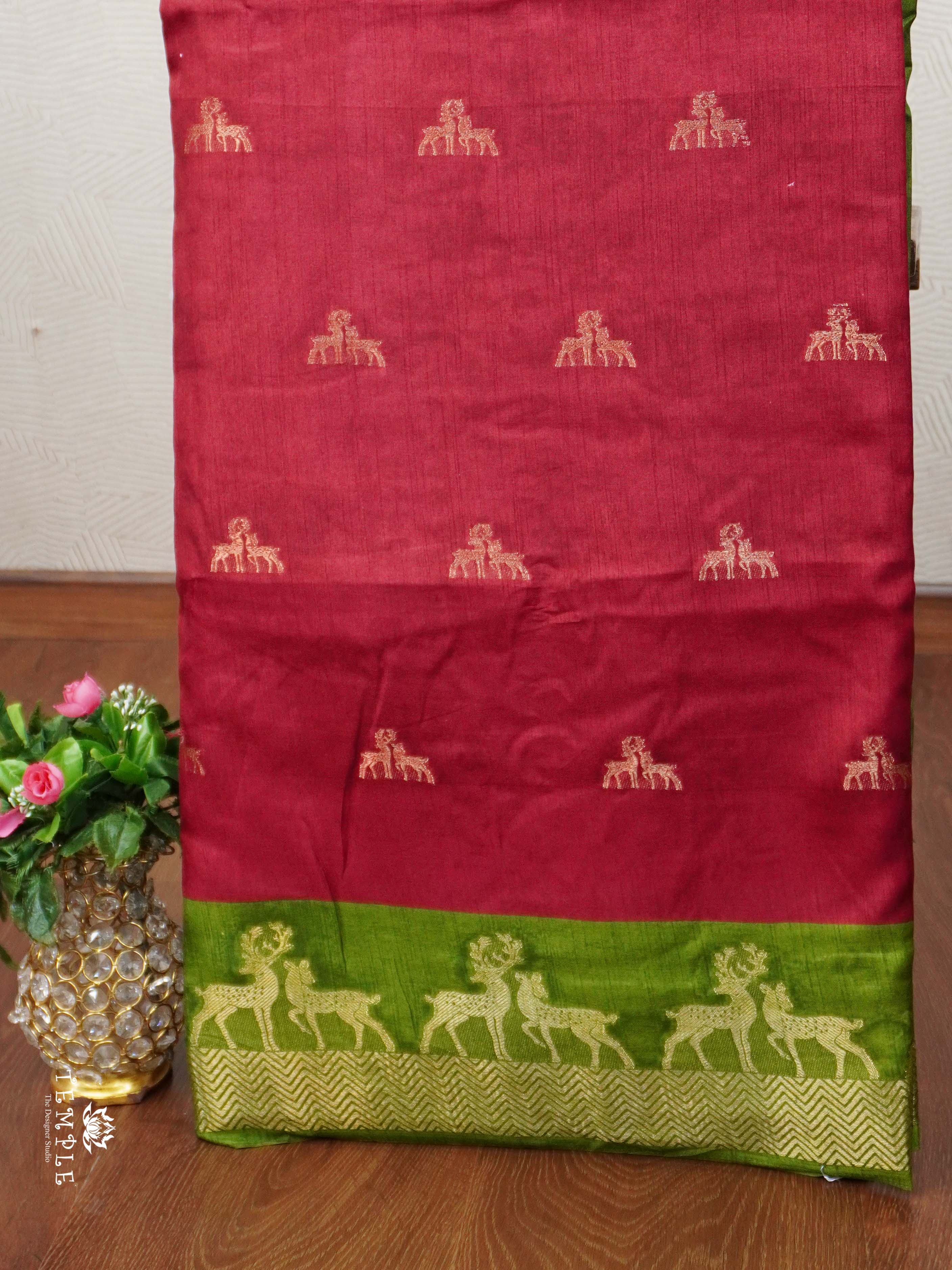 Tussar Silk Saree with Deer Design | TTDS2364