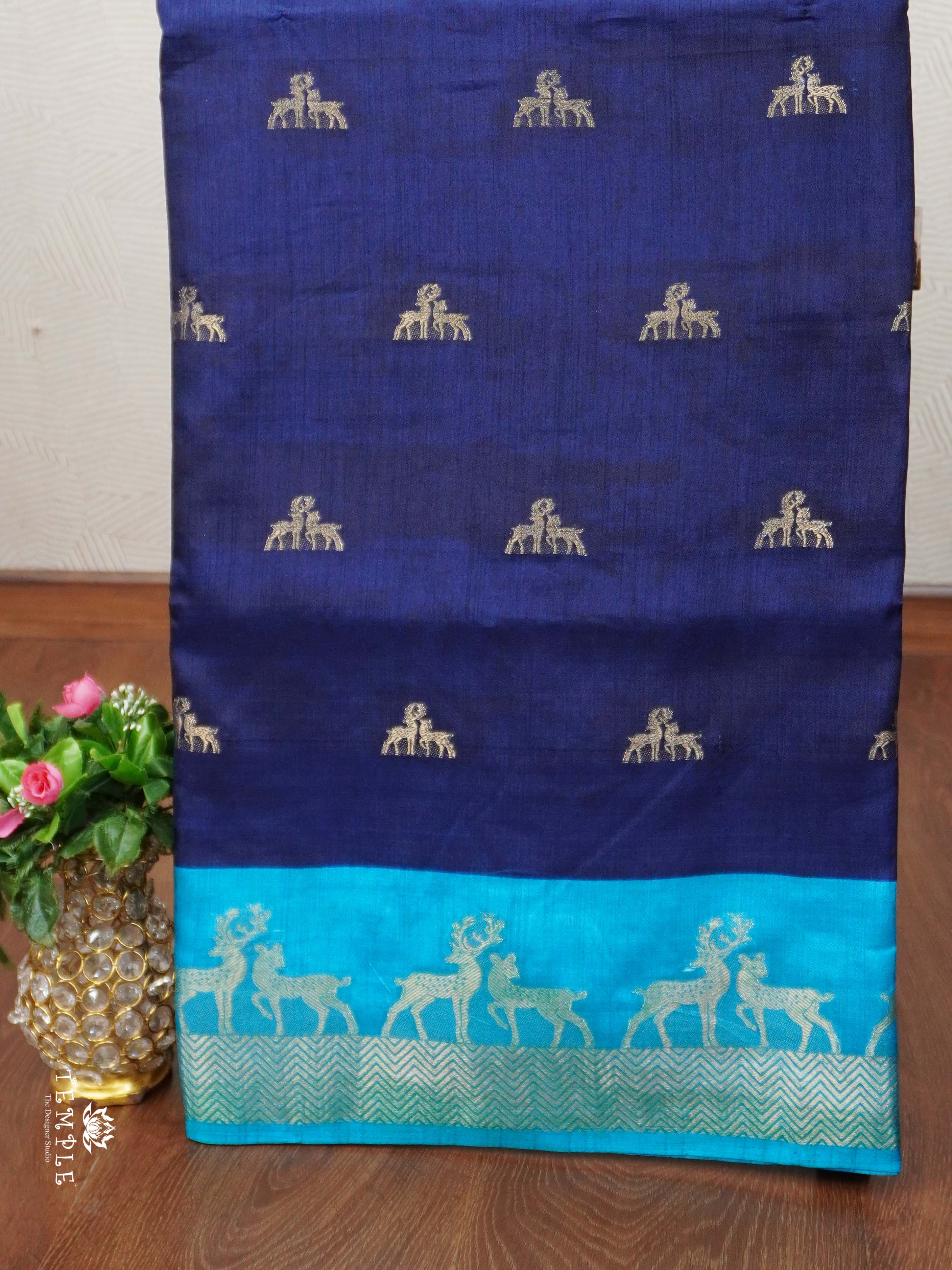 Tussar Silk Saree with Deer Design | TTDS2364