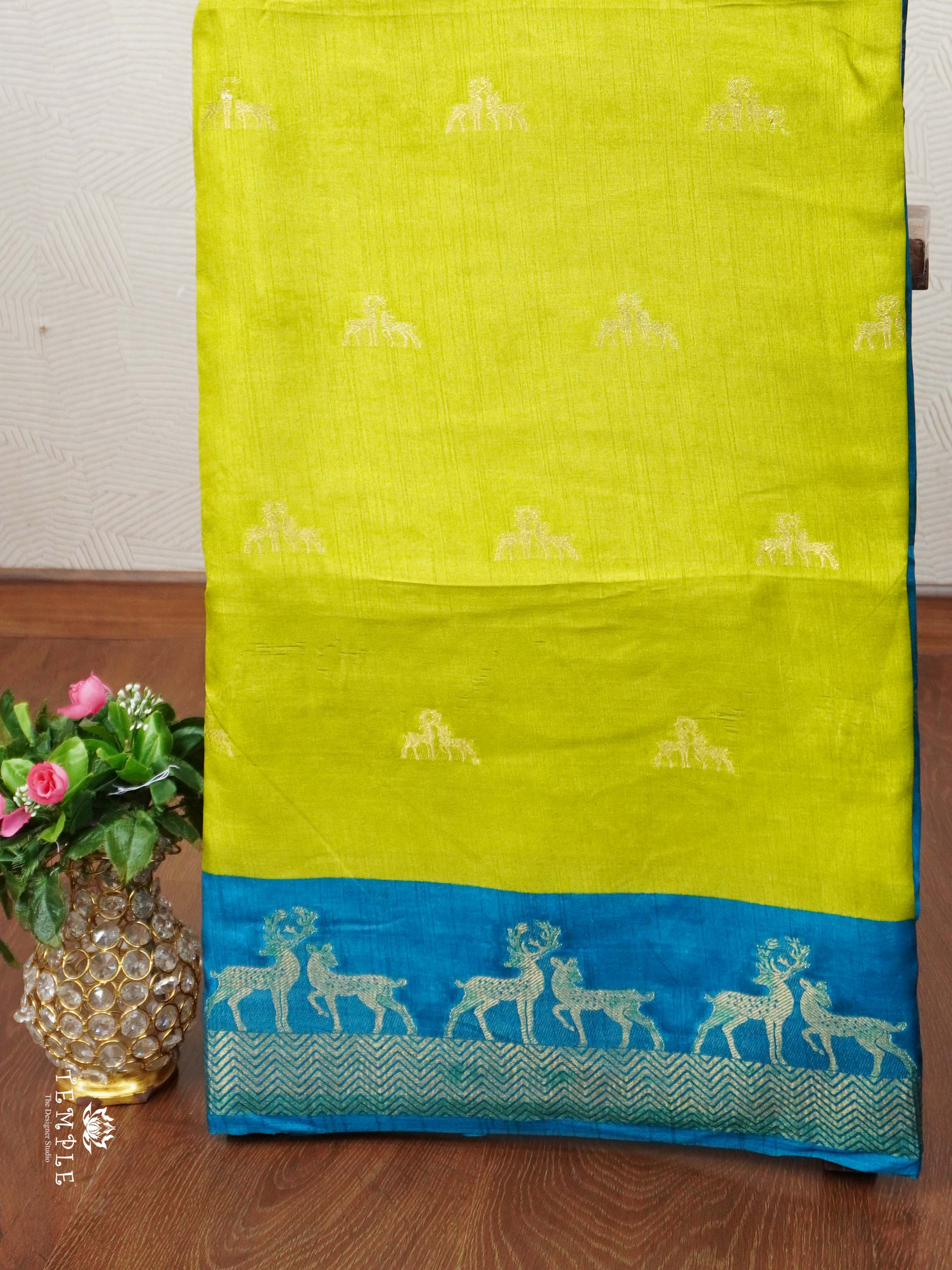 Tussar Silk Saree with Deer Design | TTDS2364