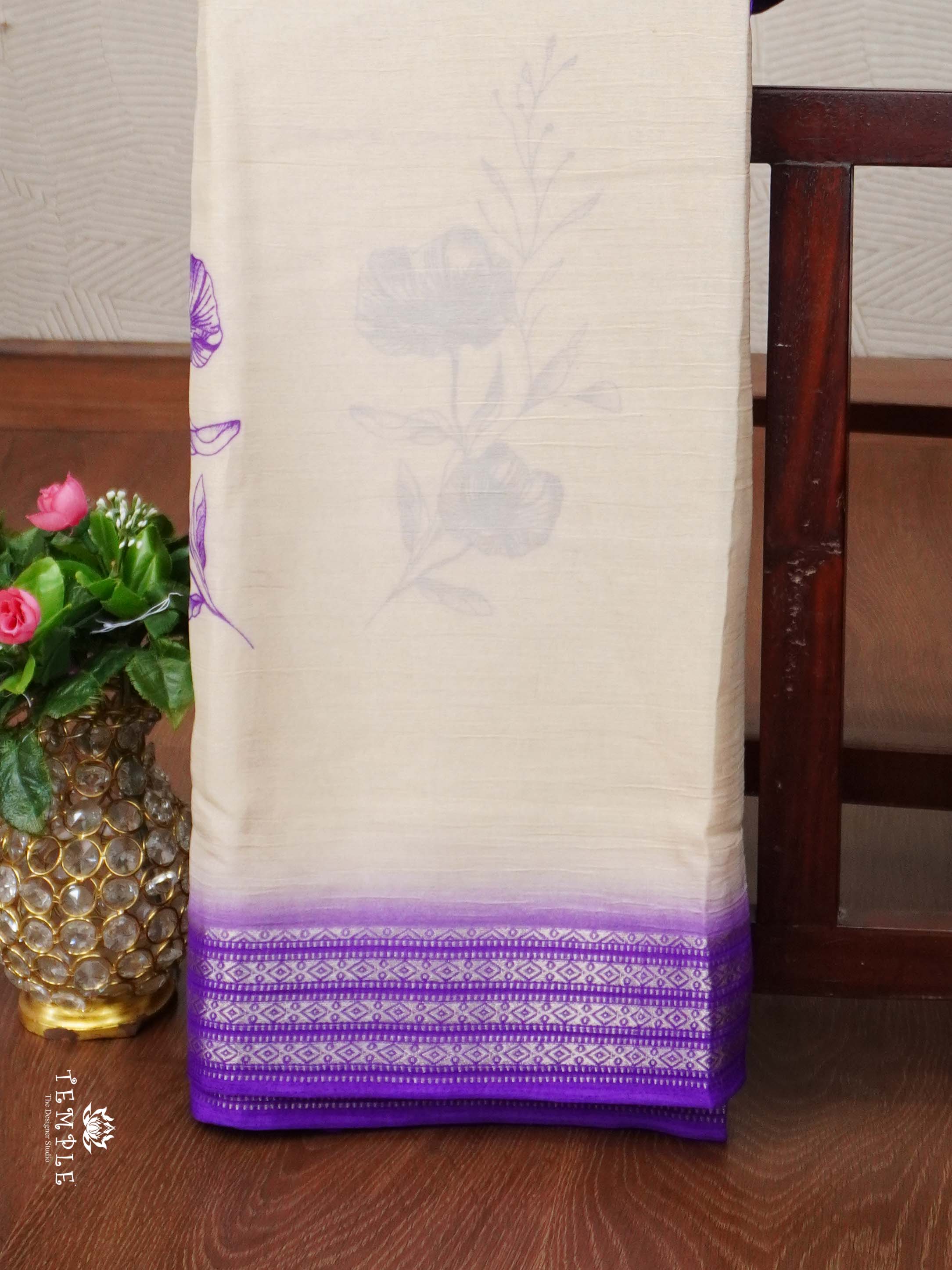 Georgette Saree with Floral Designs | TTDS2365
