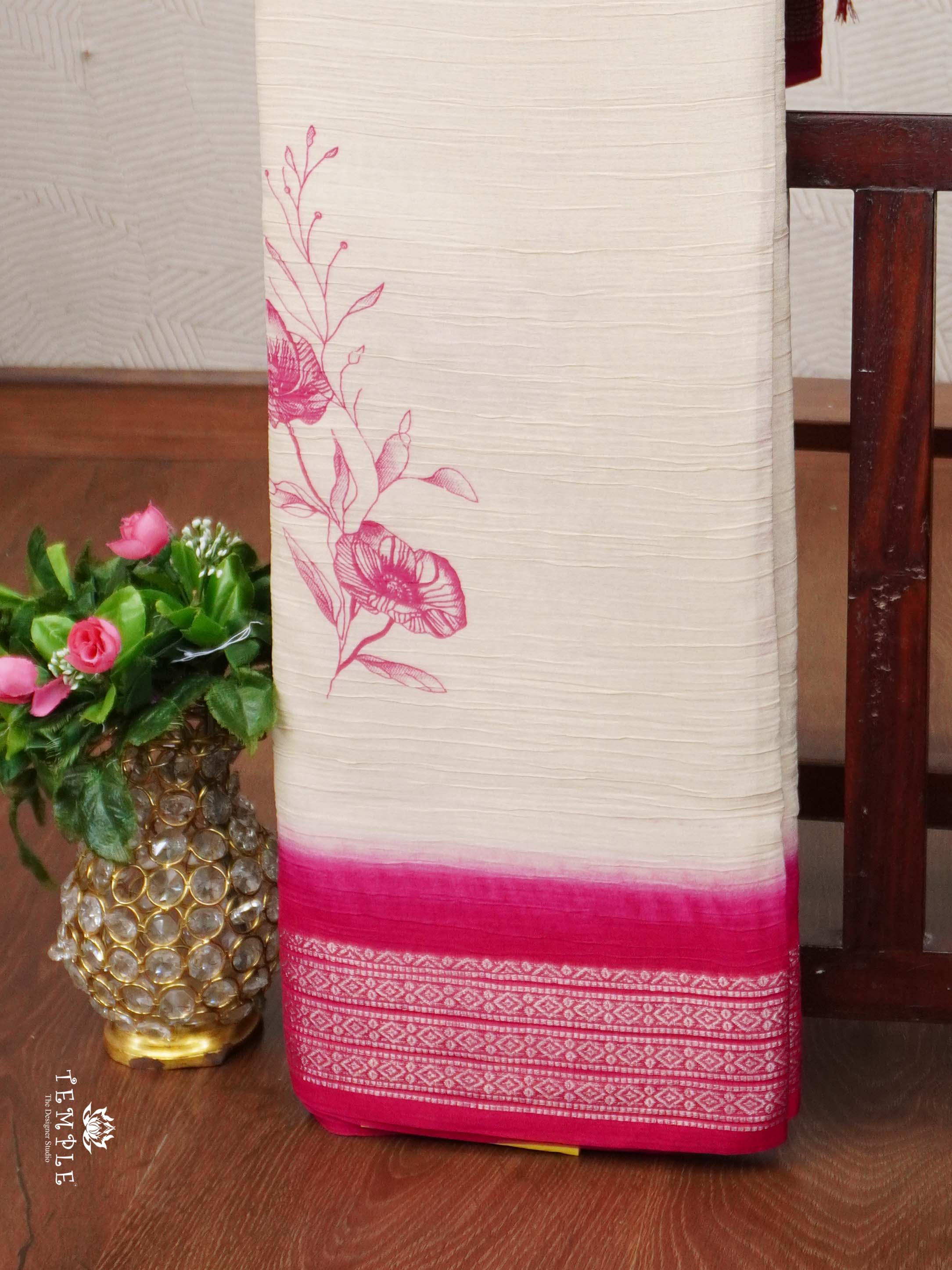 Georgette Saree with Floral Designs | TTDS2365
