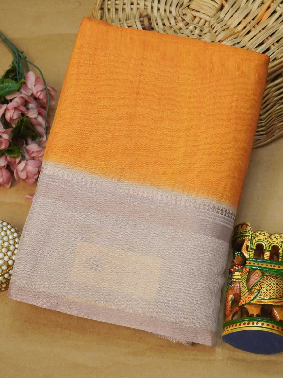 Linen Cotton Saree | TTDS3714