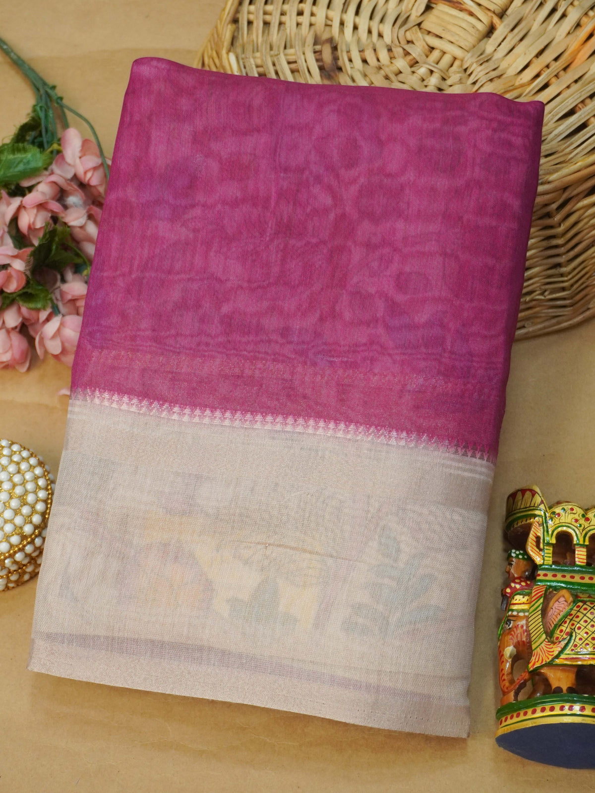 Linen Cotton Saree | TTDS3714