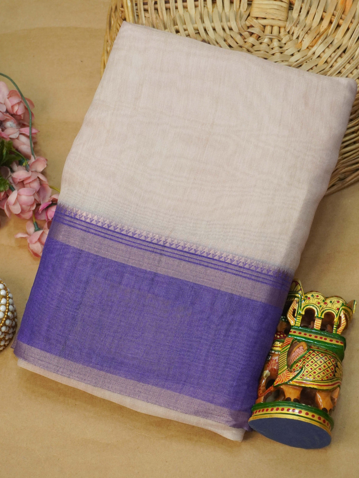 Linen Cotton Saree | TTDS3715