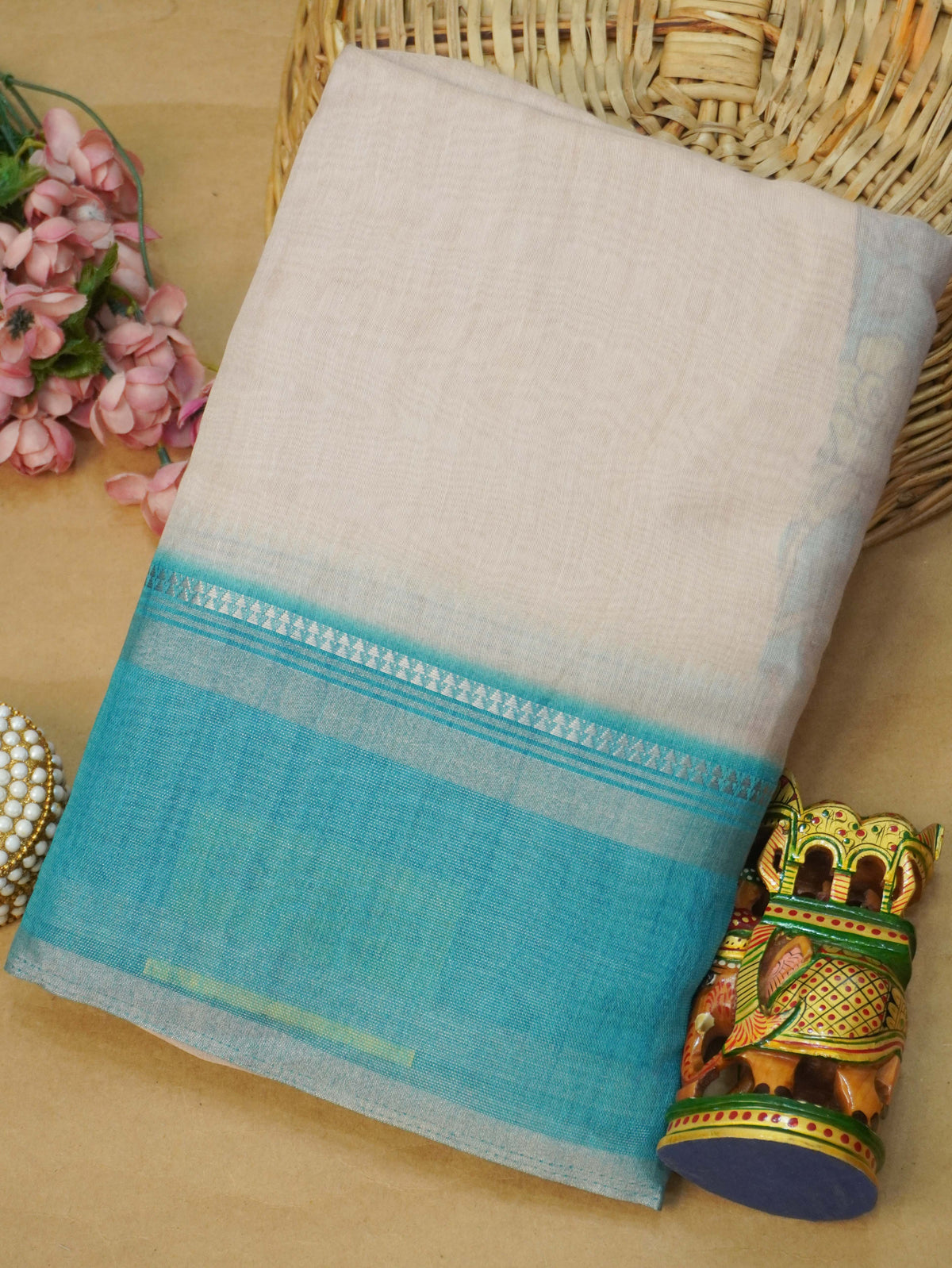 Linen Cotton Saree | TTDS3715