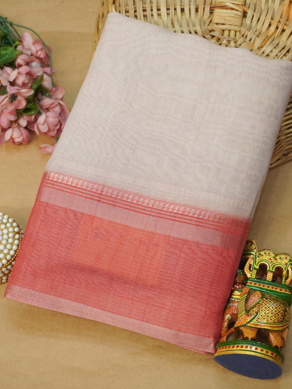 Linen Cotton Saree | TTDS3715
