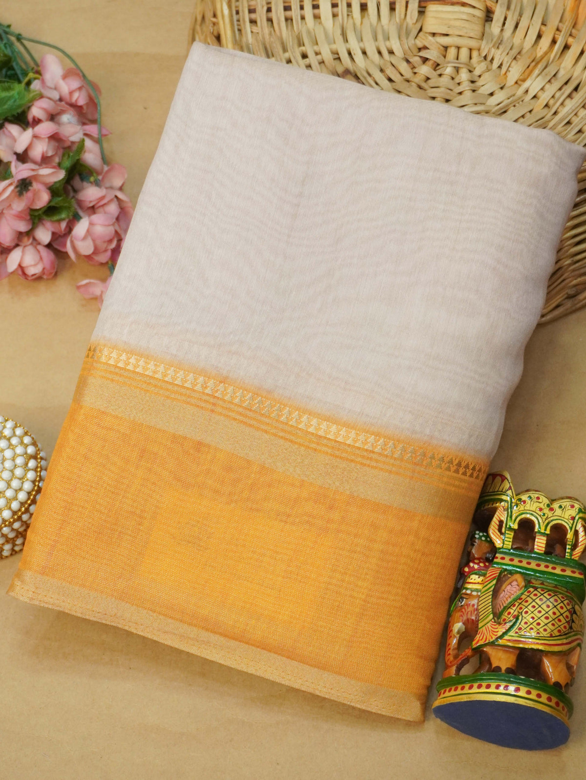 Linen Cotton Saree | TTDS3715