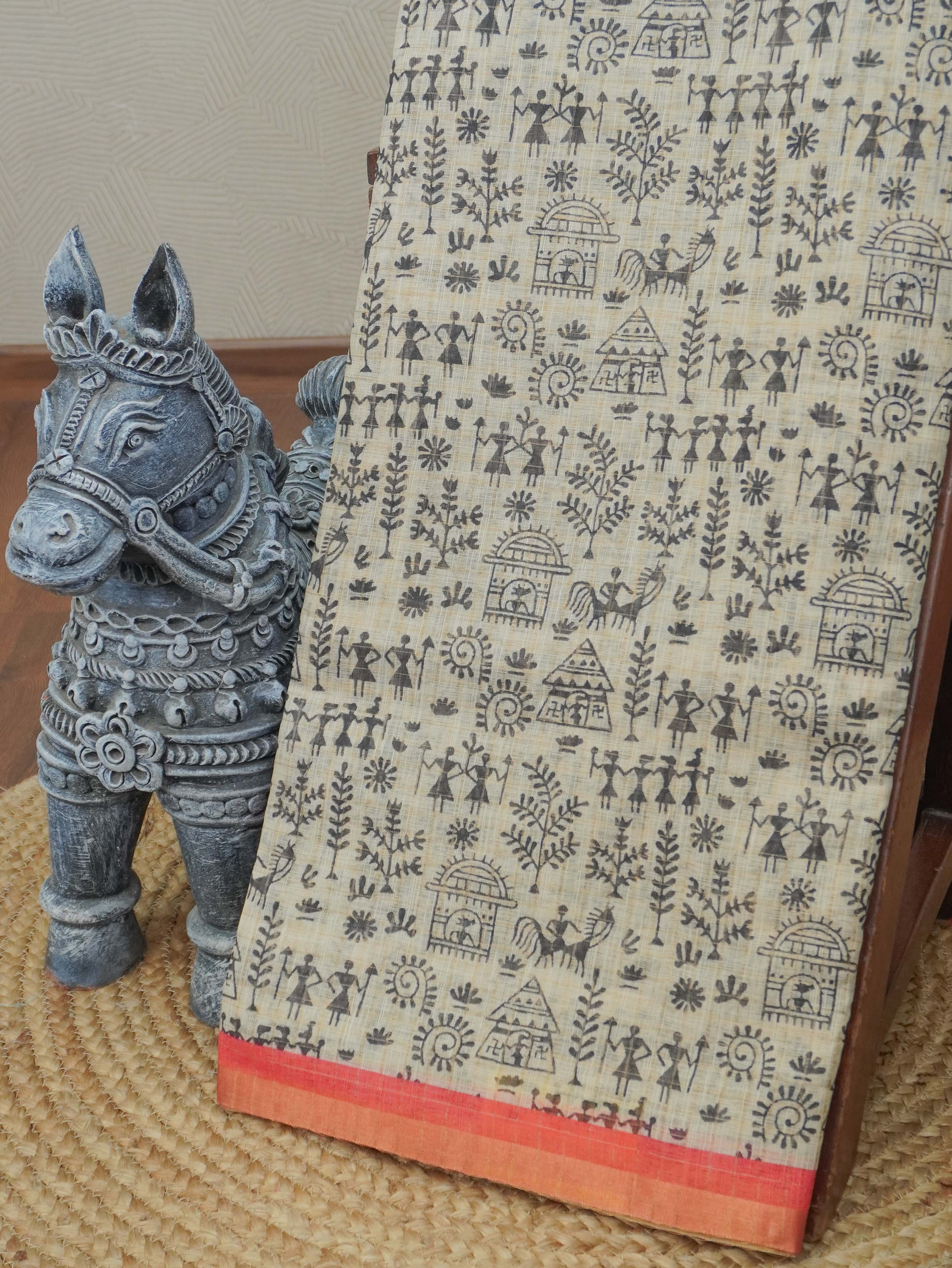 Linen Cotton Saree | TTDS3264