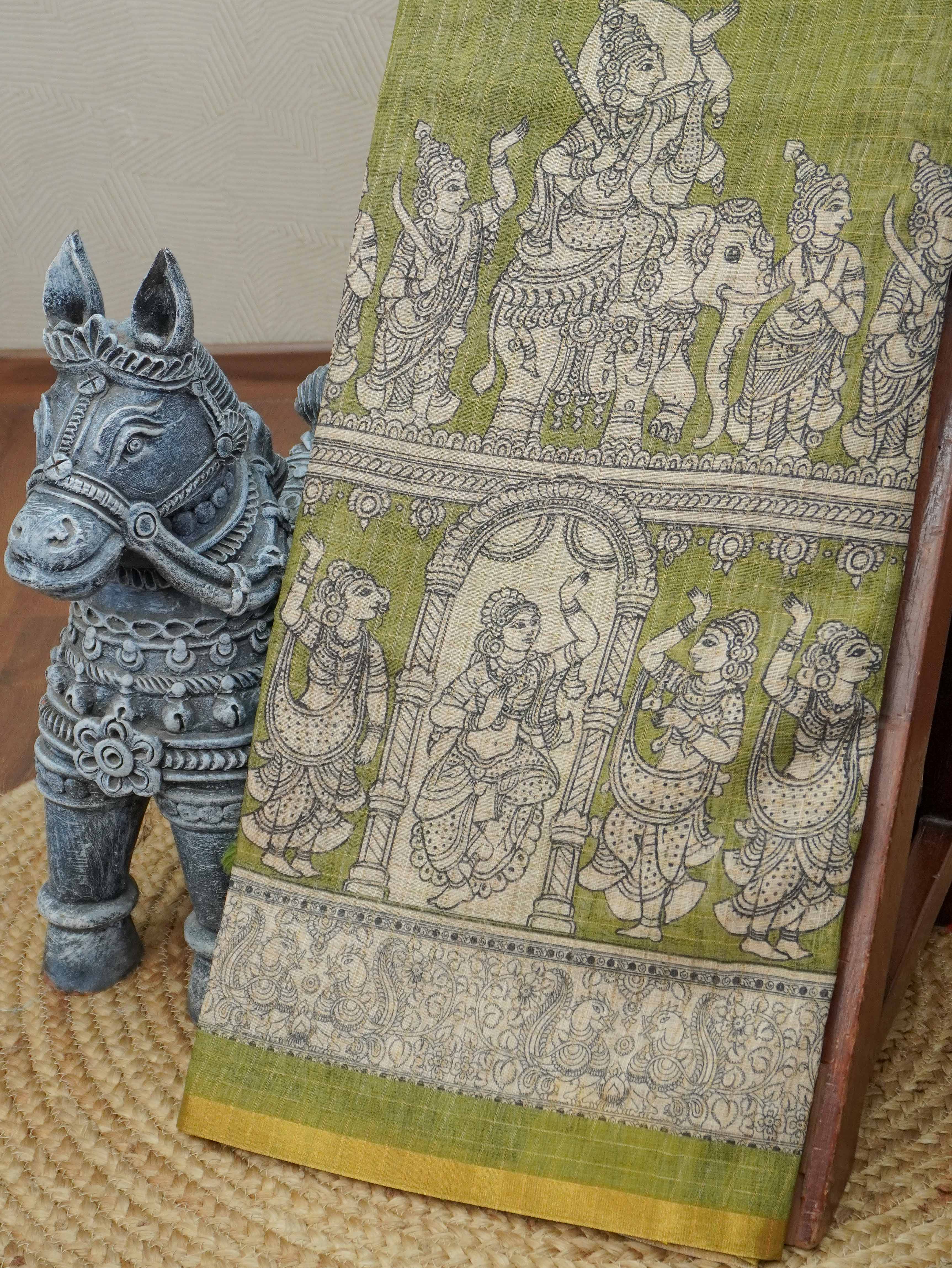 Linen Cotton Saree | TTDS3286