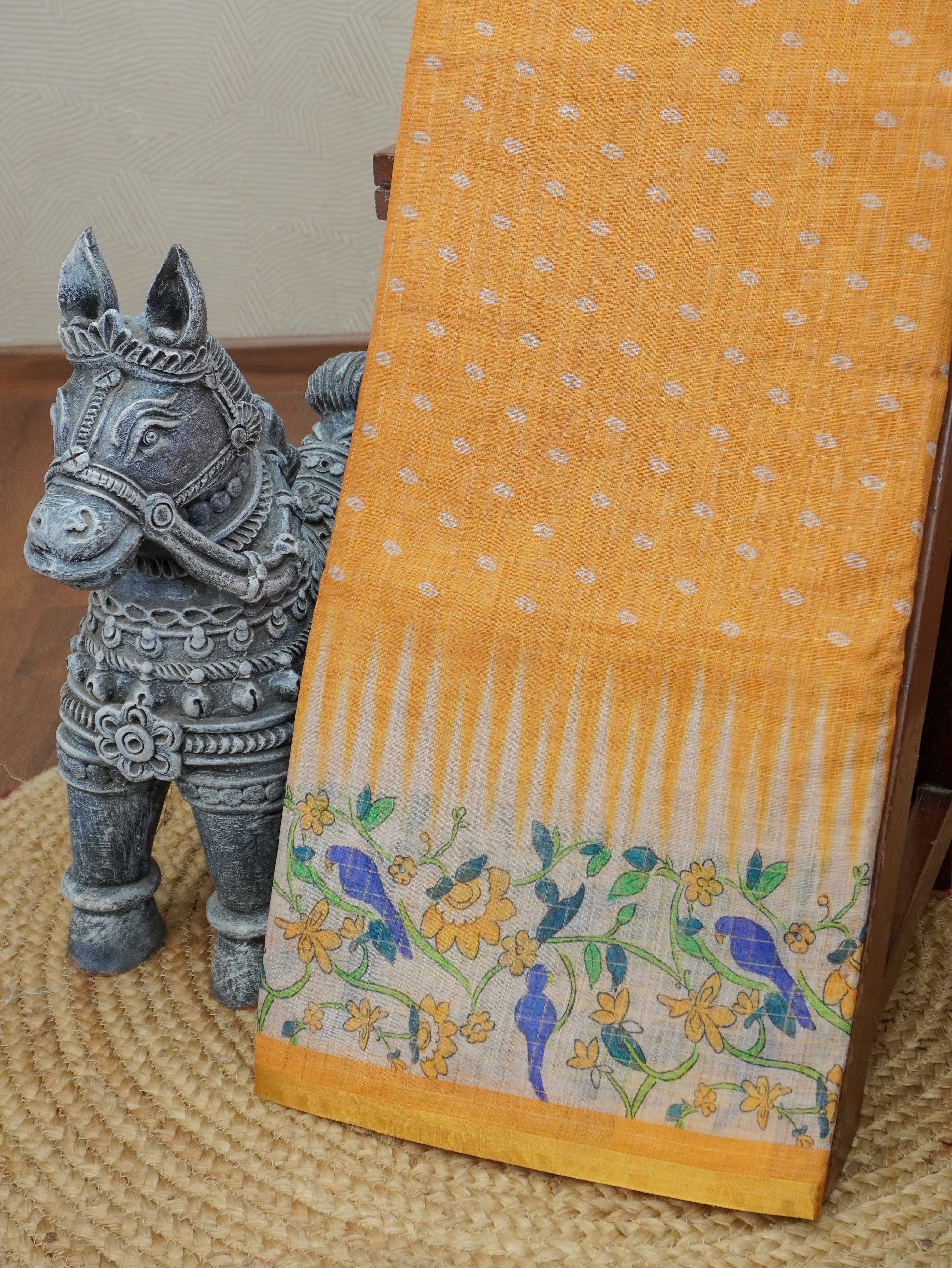 Linen Cotton Saree | TTDS3284