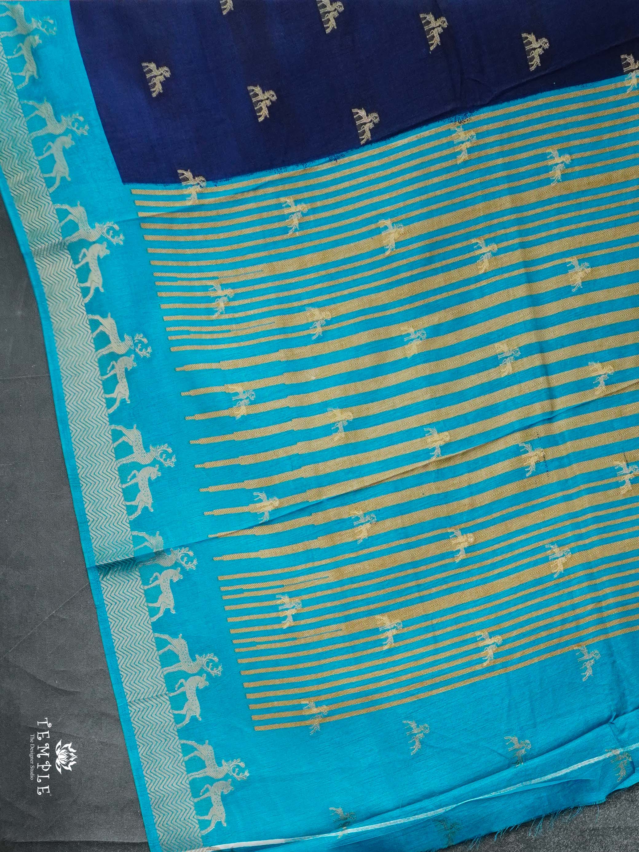 Tussar Silk Saree with Deer Design | TTDS2364