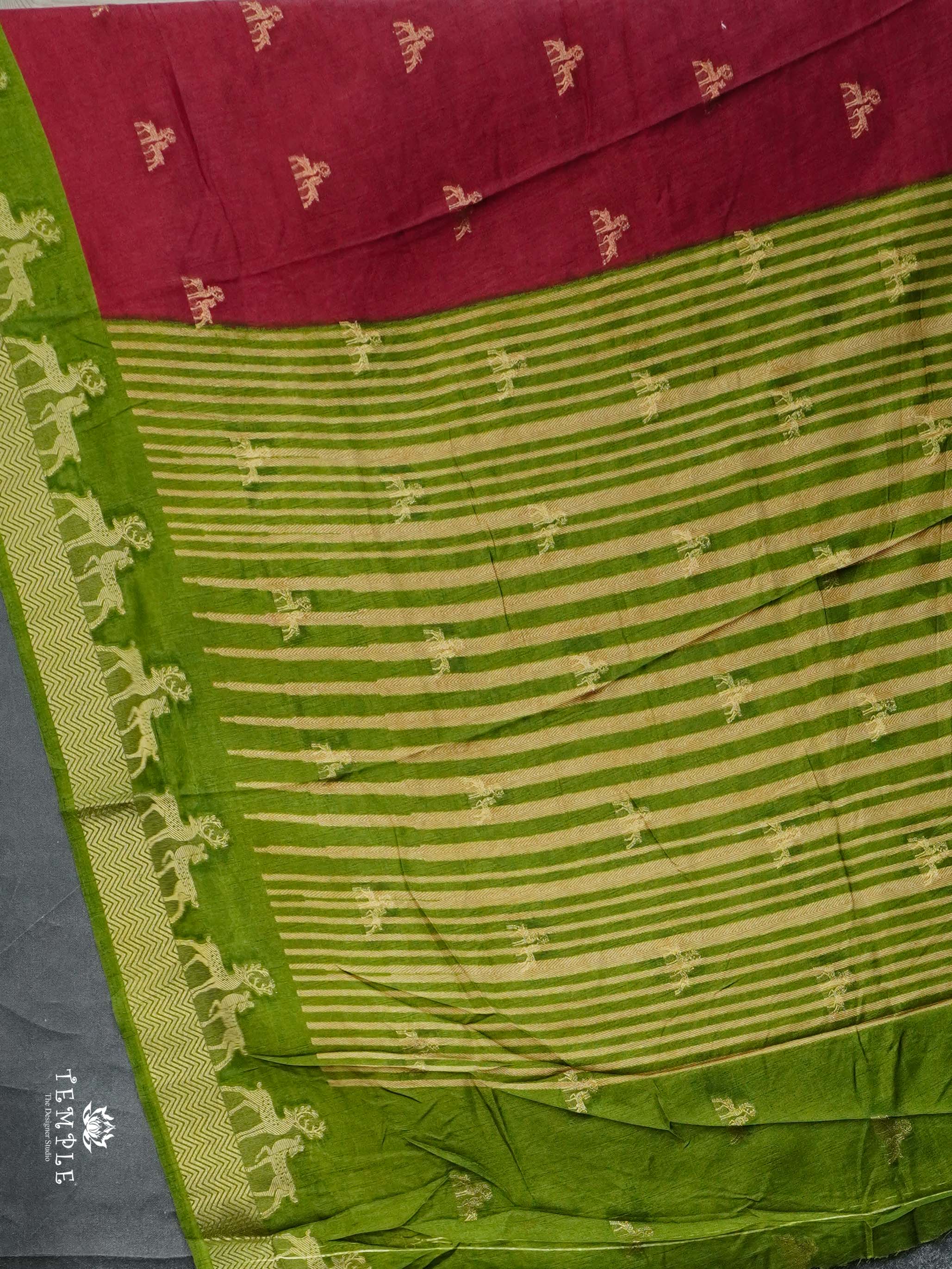 Tussar Silk Saree with Deer Design | TTDS2364