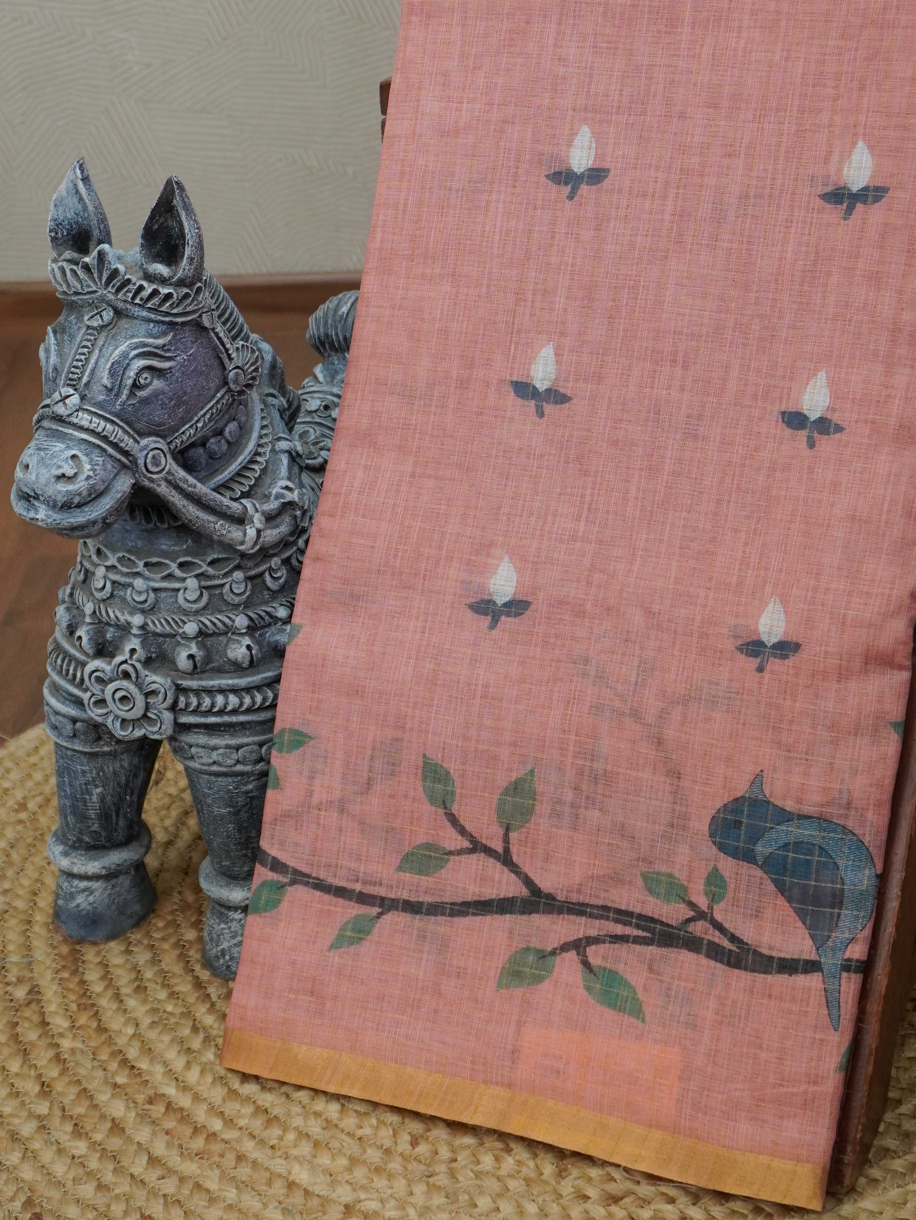 Linen Cotton Saree | TTDS3263