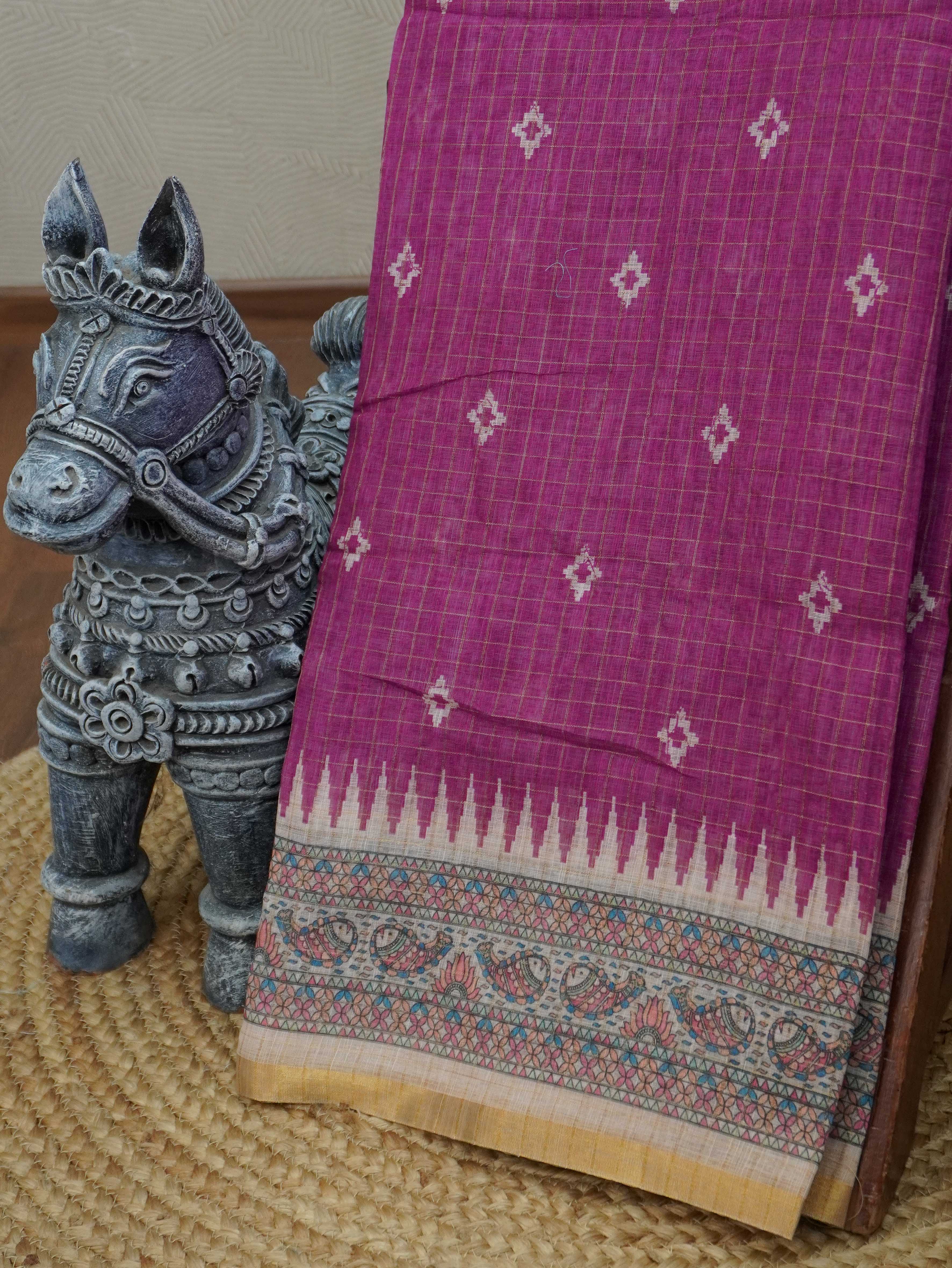 Linen Cotton Saree | TTDS3287