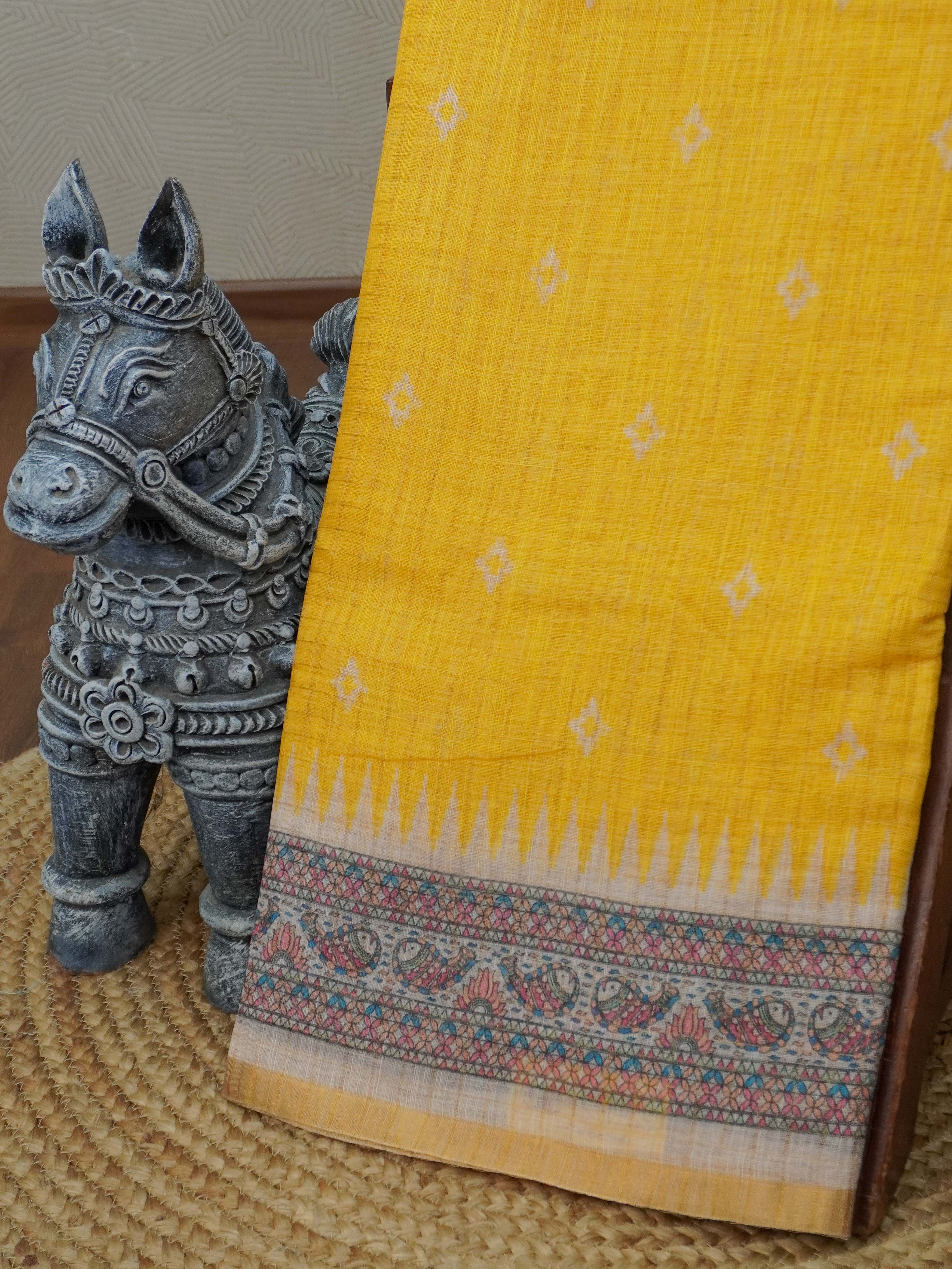 Linen Cotton Saree | TTDS3287
