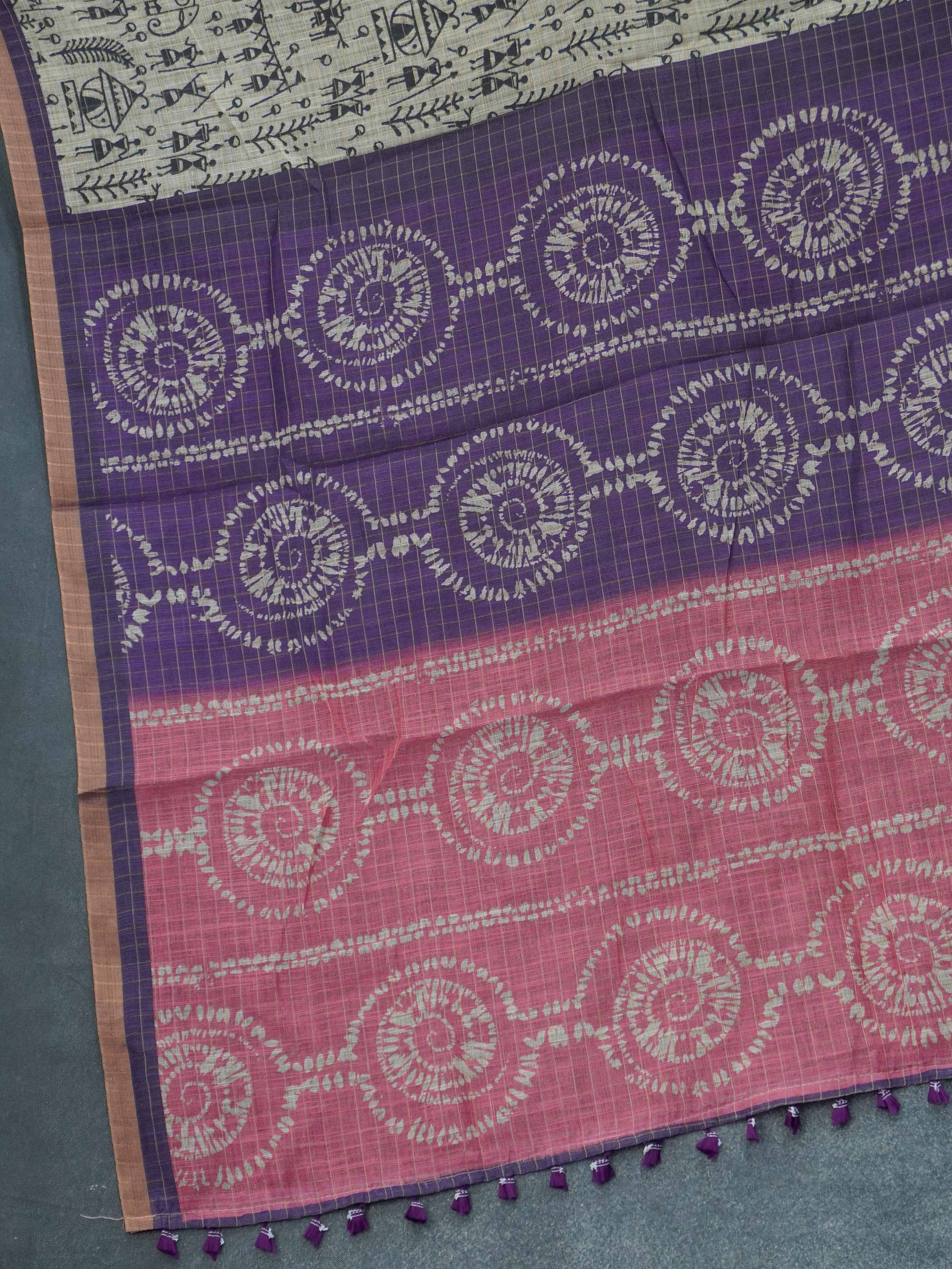 Linen Cotton Saree | TTDS3264