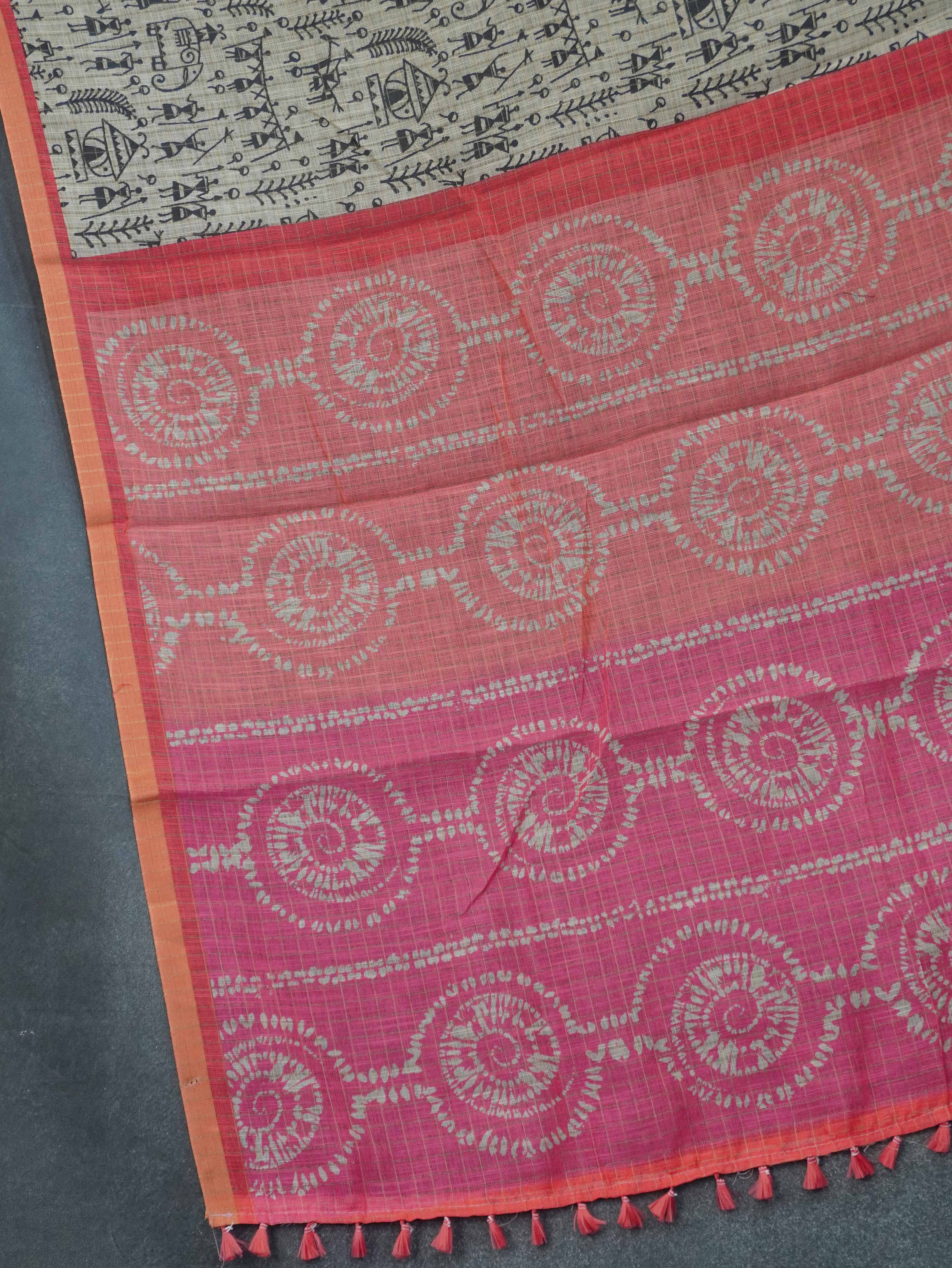 Linen Cotton Saree | TTDS3264