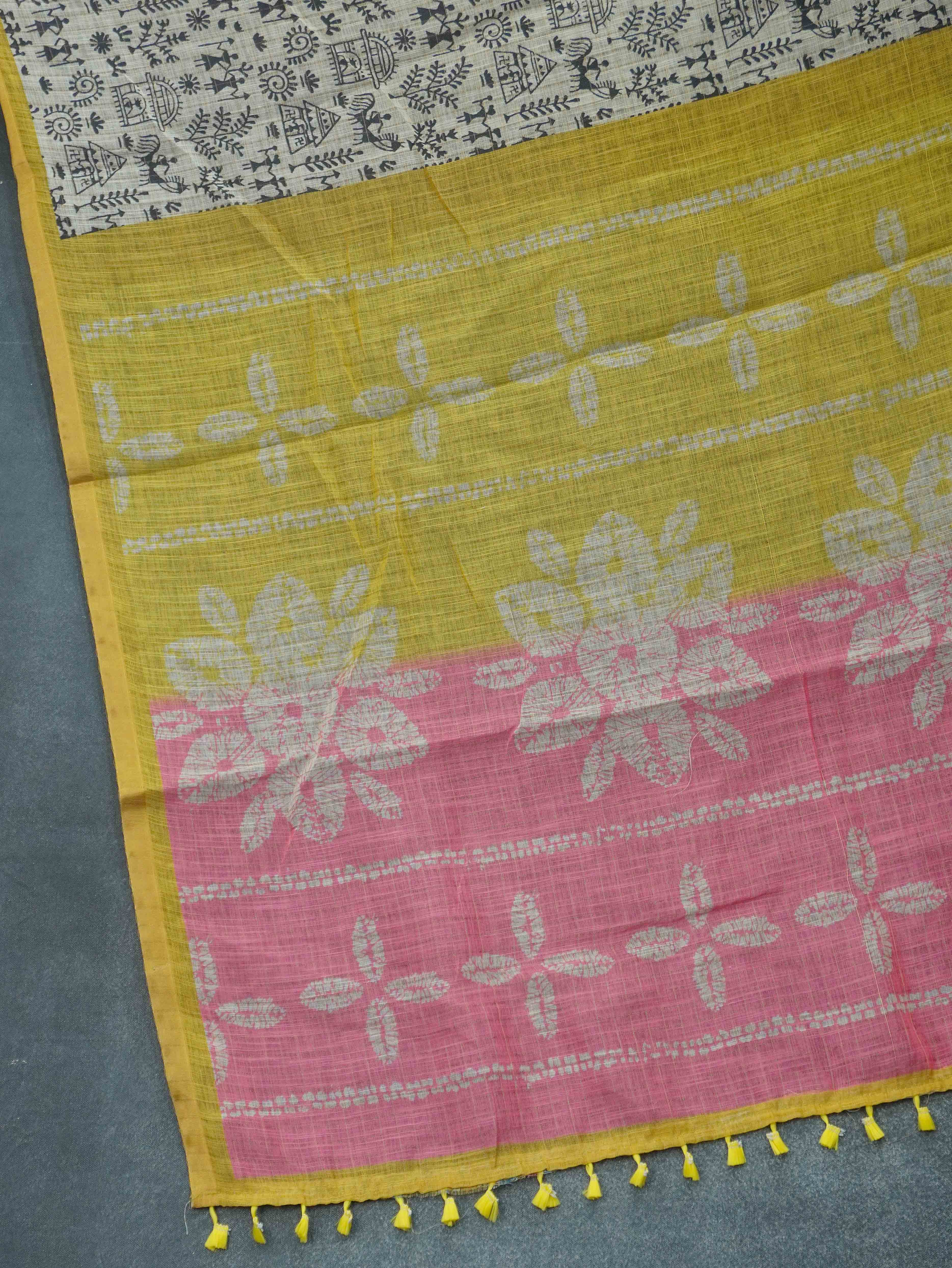Linen Cotton Saree | TTDS3266