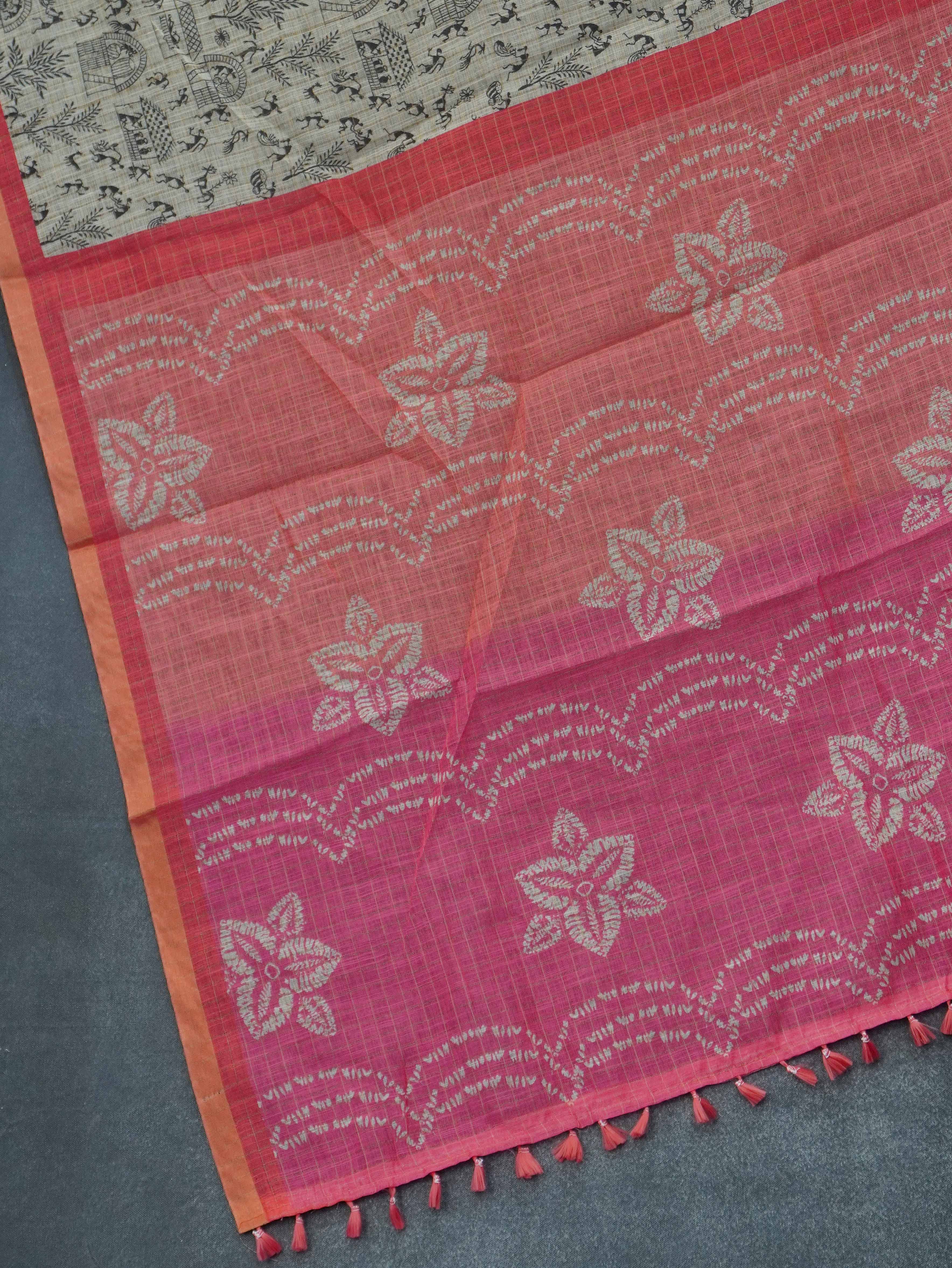 Linen Cotton Saree | TTDS3265