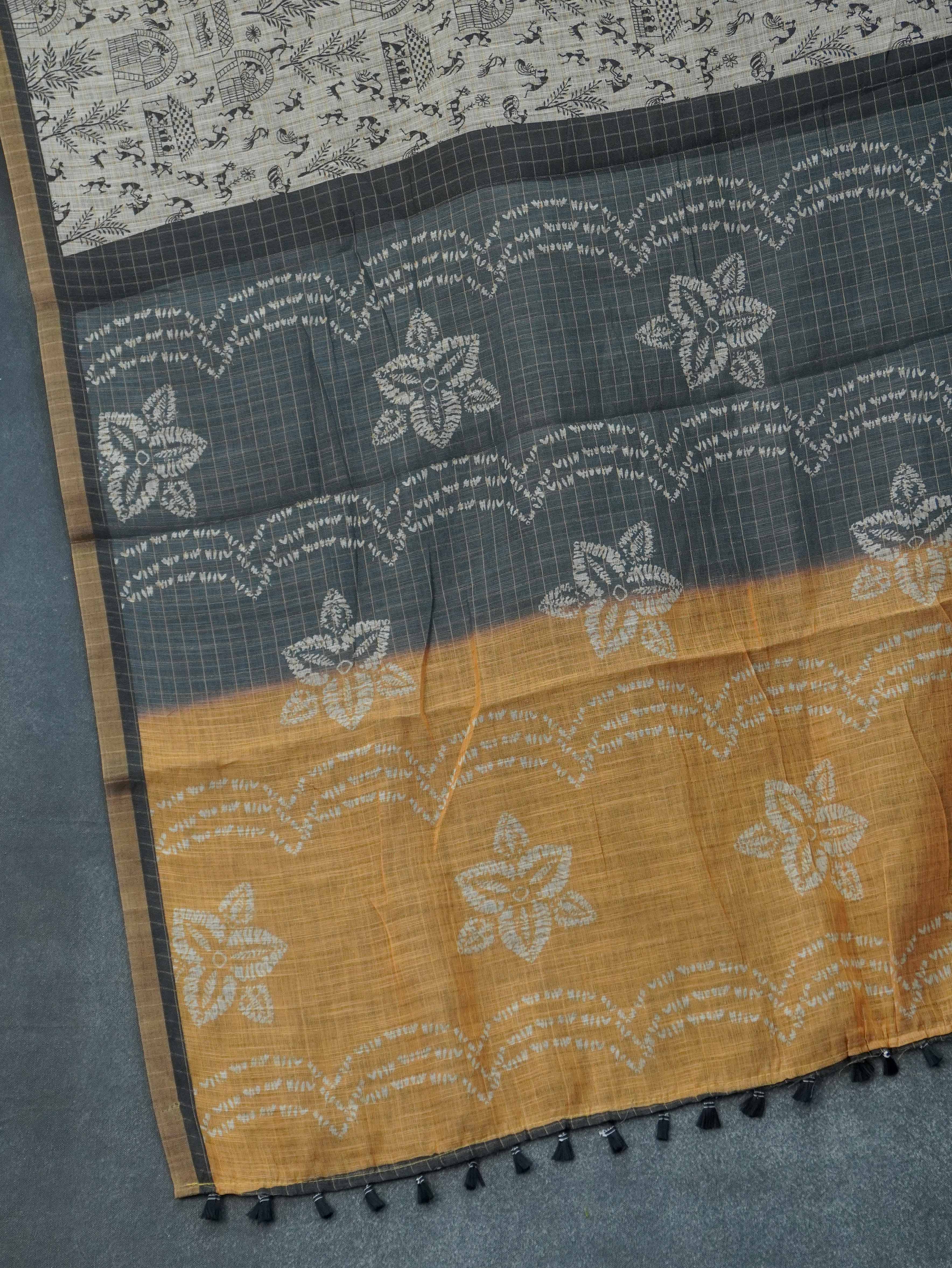 Linen Cotton Saree | TTDS3265
