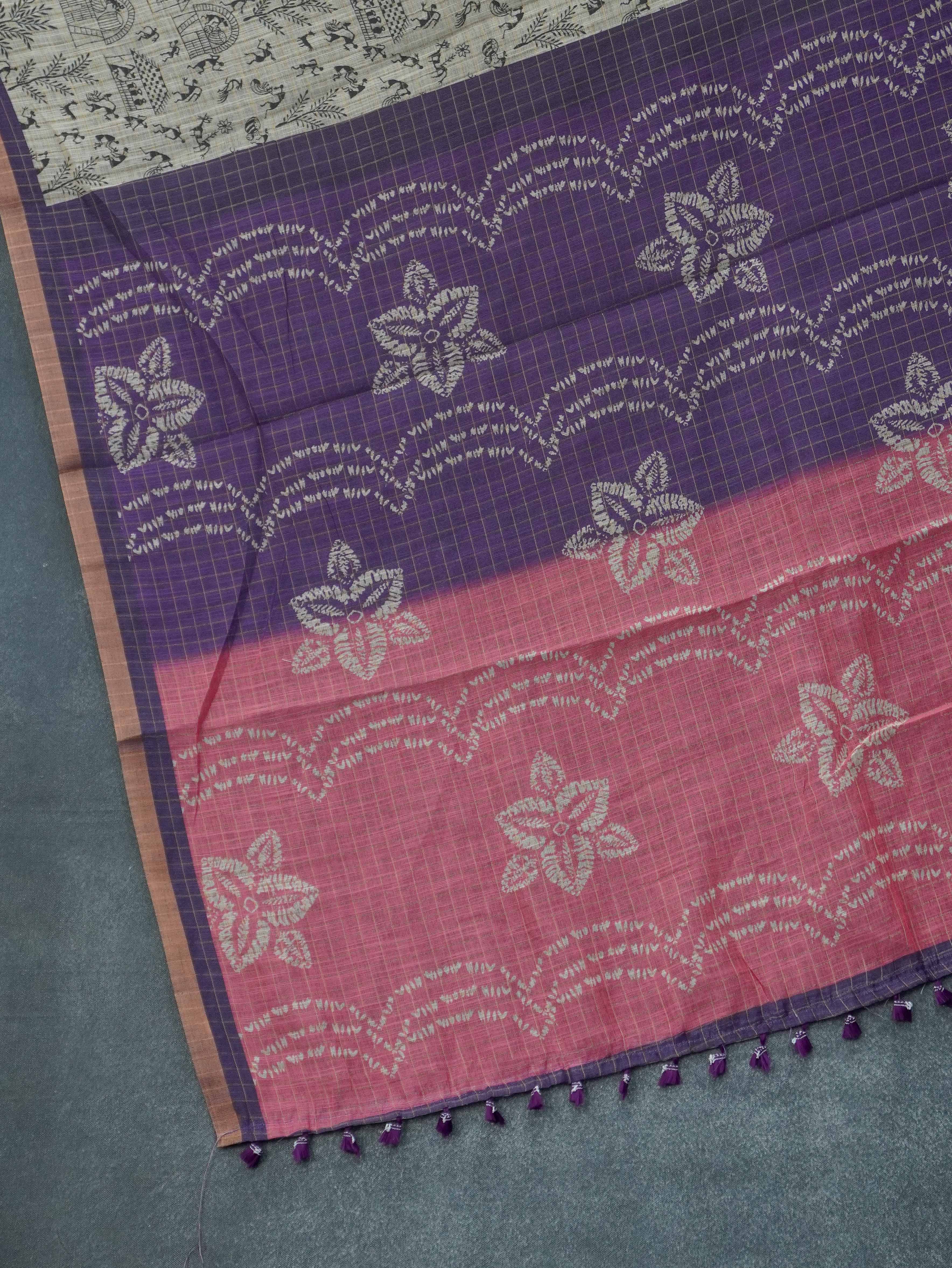 Linen Cotton Saree | TTDS3265