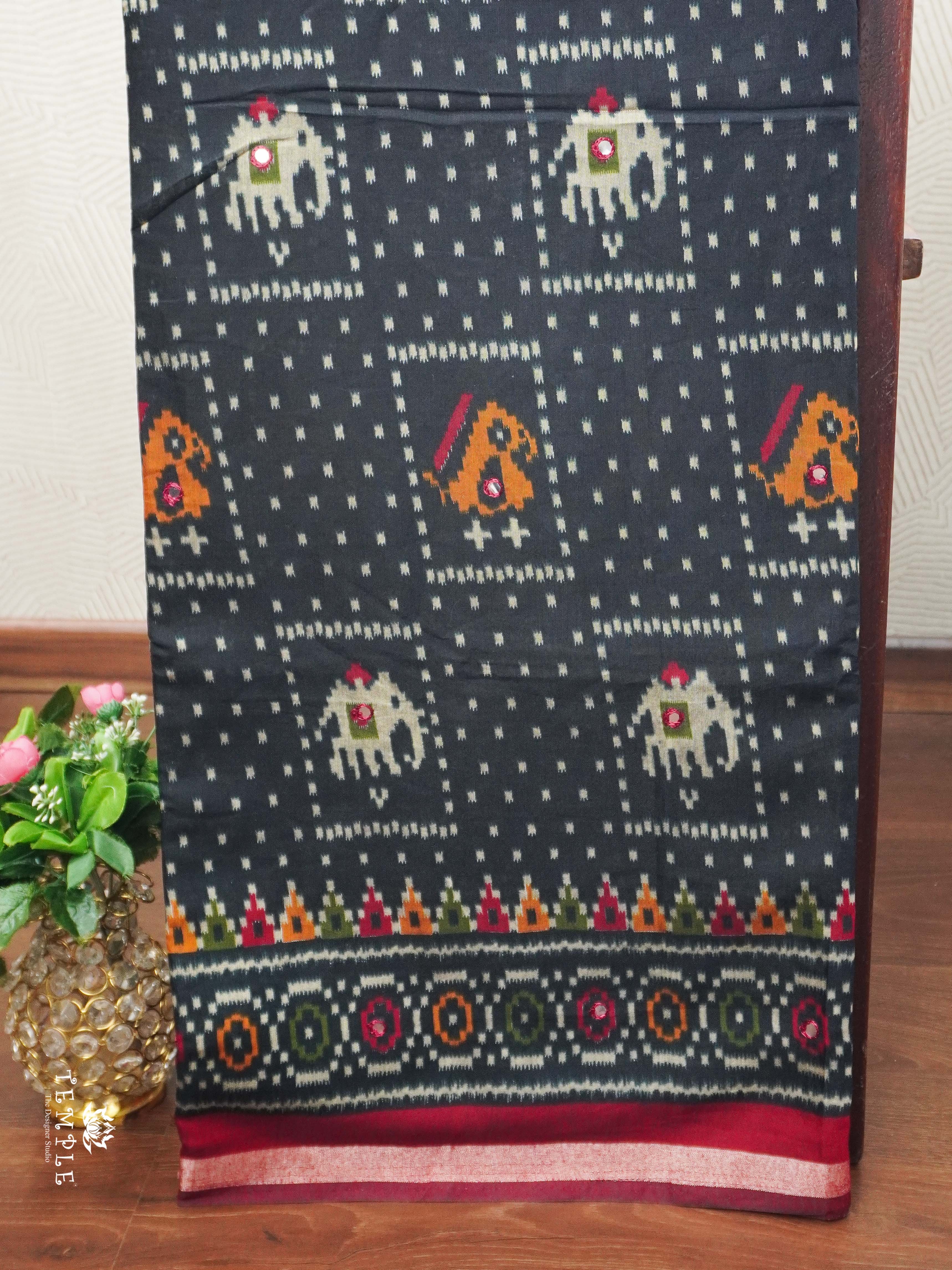 Fancy Cotton Saree With Mirror Work | TTDS2426