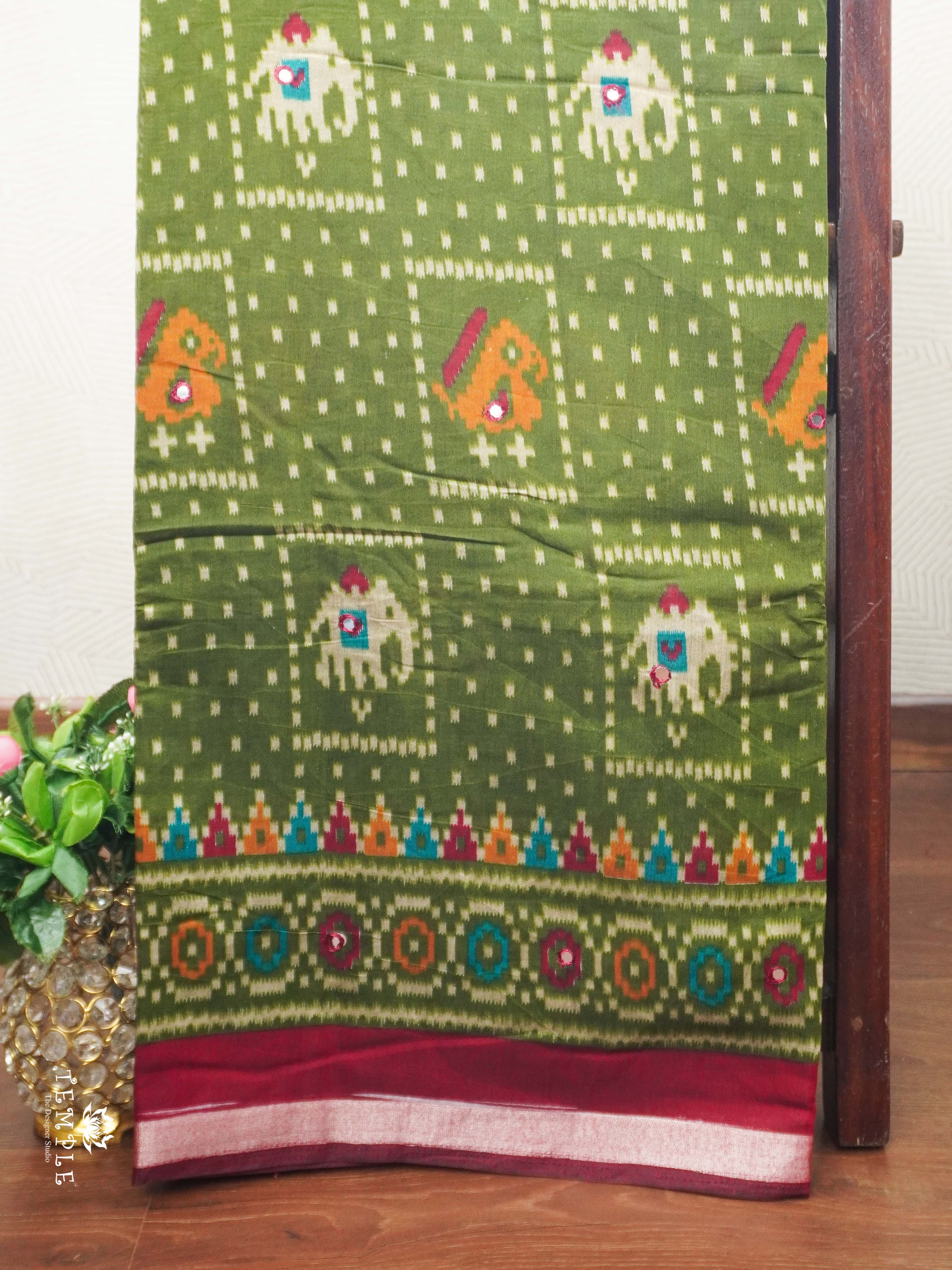 Fancy Cotton Saree With Mirror Work | TTDS2426