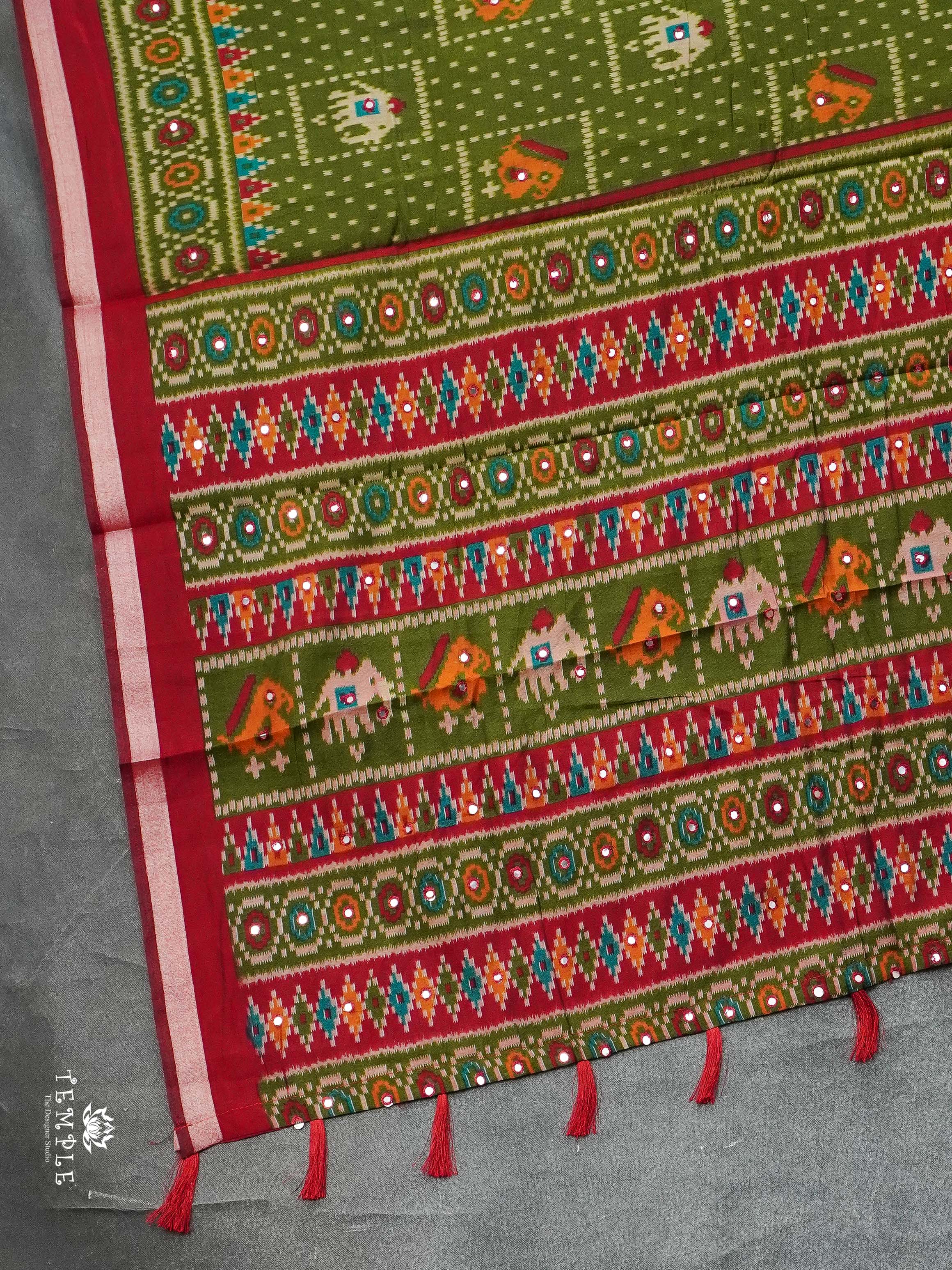 Fancy Cotton Saree With Mirror Work | TTDS2426