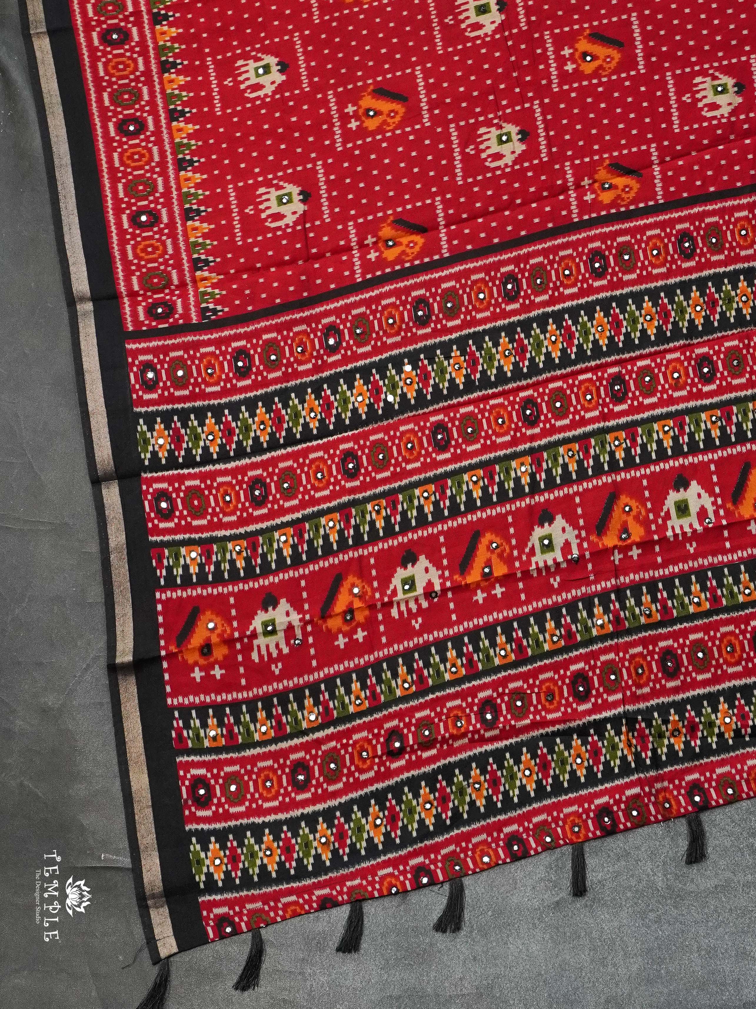 Fancy Cotton Saree With Mirror Work | TTDS2426