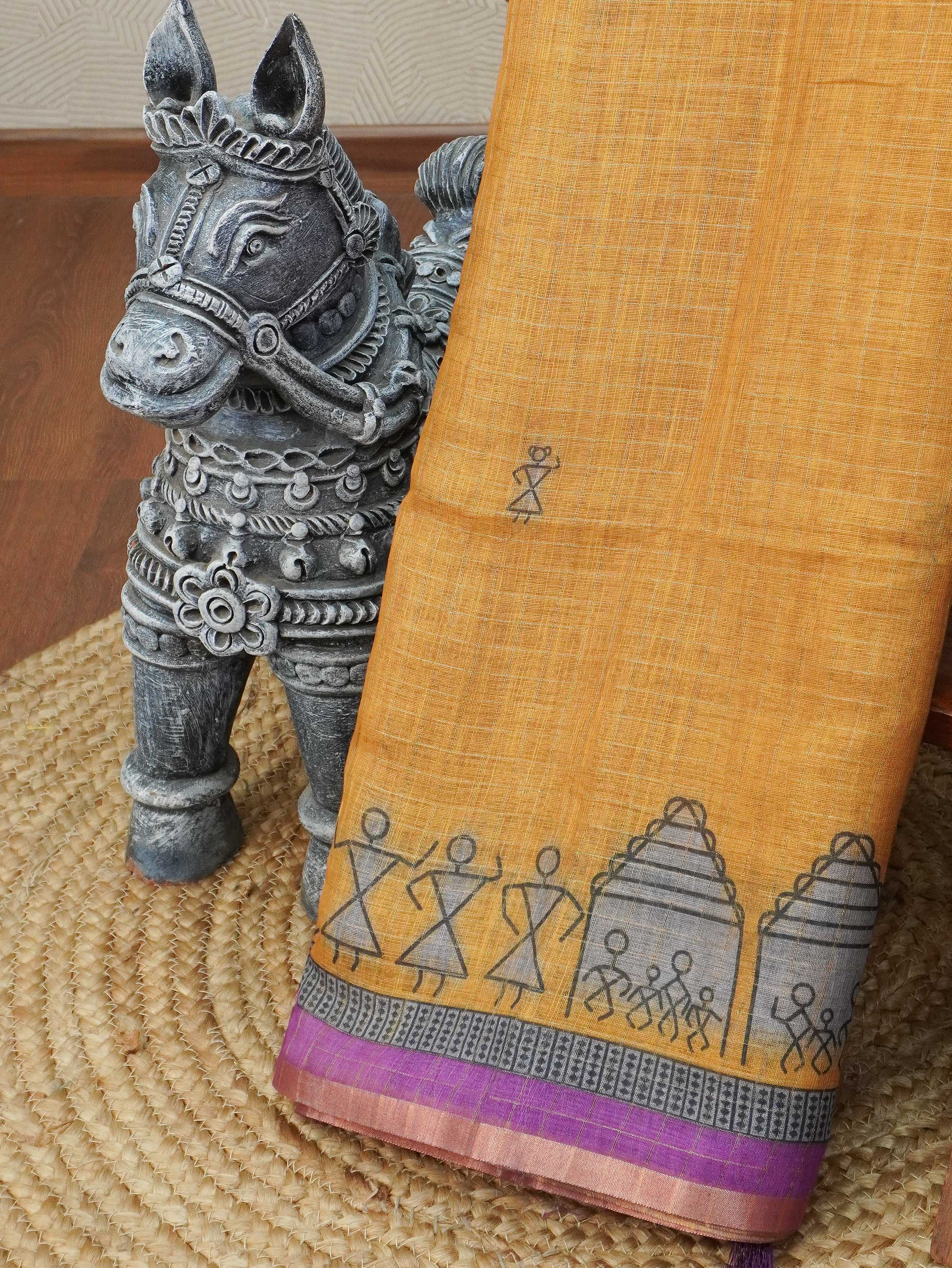 Linen Cotton Saree | TTDS3304