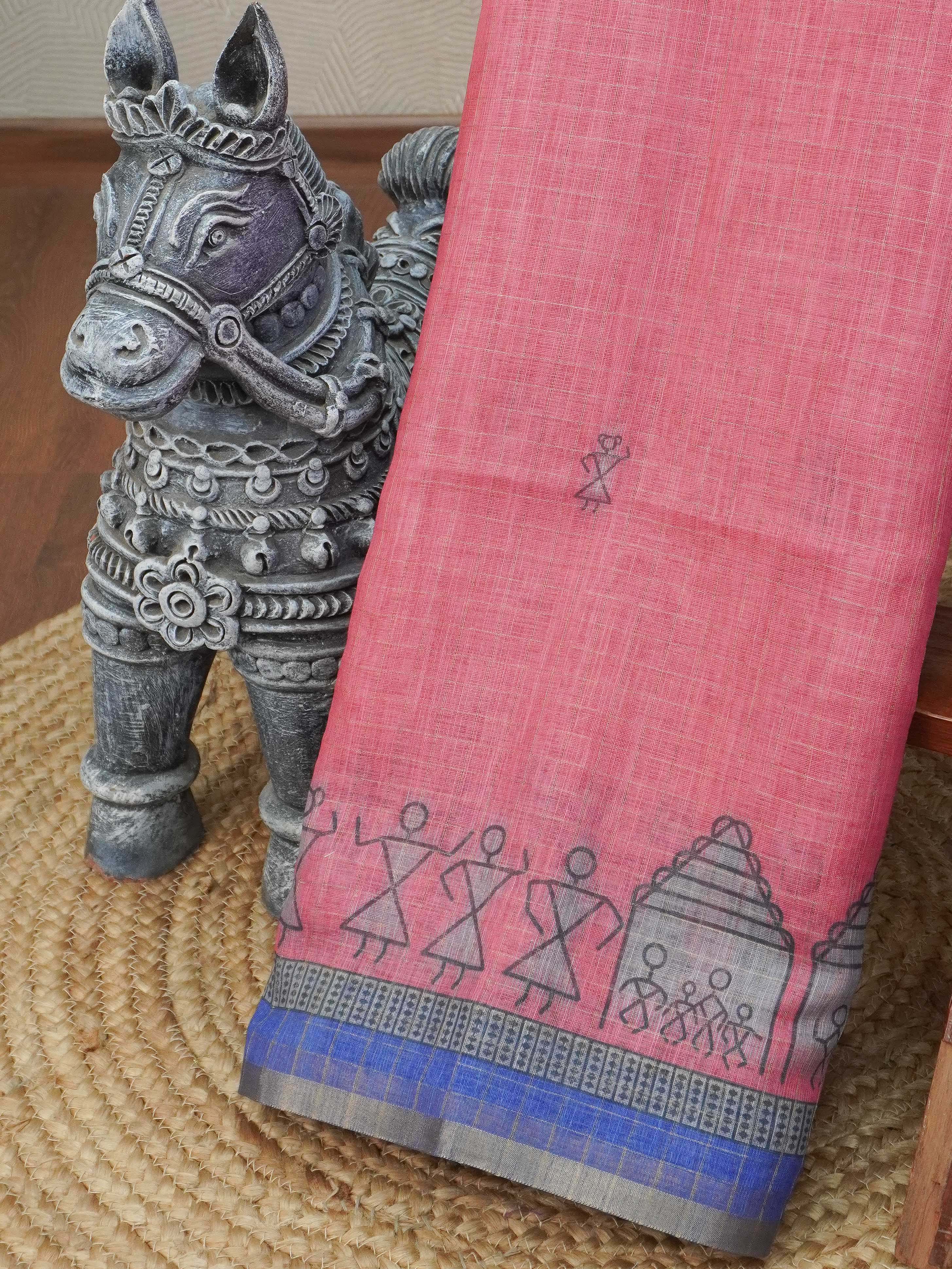 Linen Cotton Saree | TTDS3304