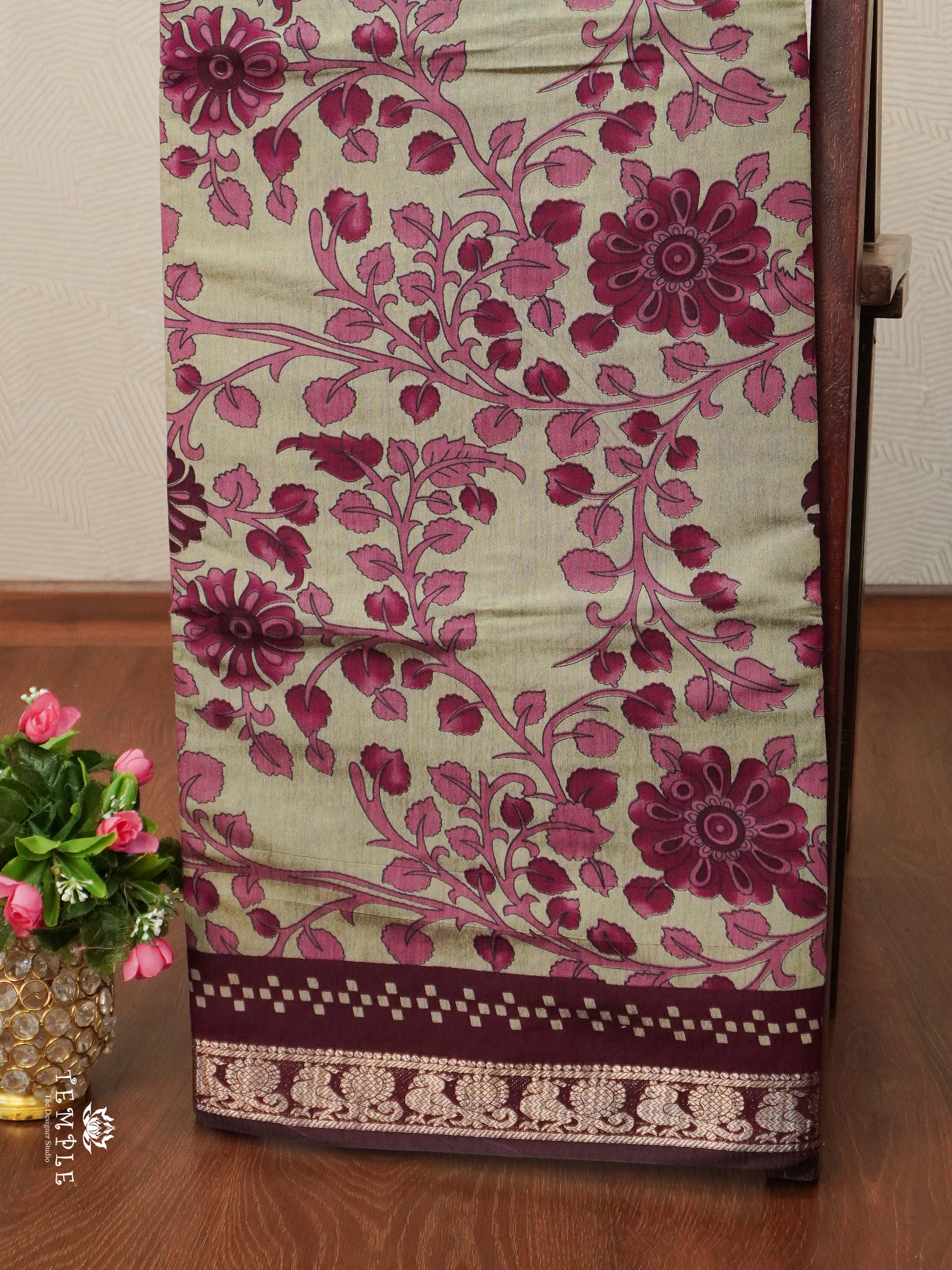 Floral Design mangalagiri Coton Saree | TTDS2385