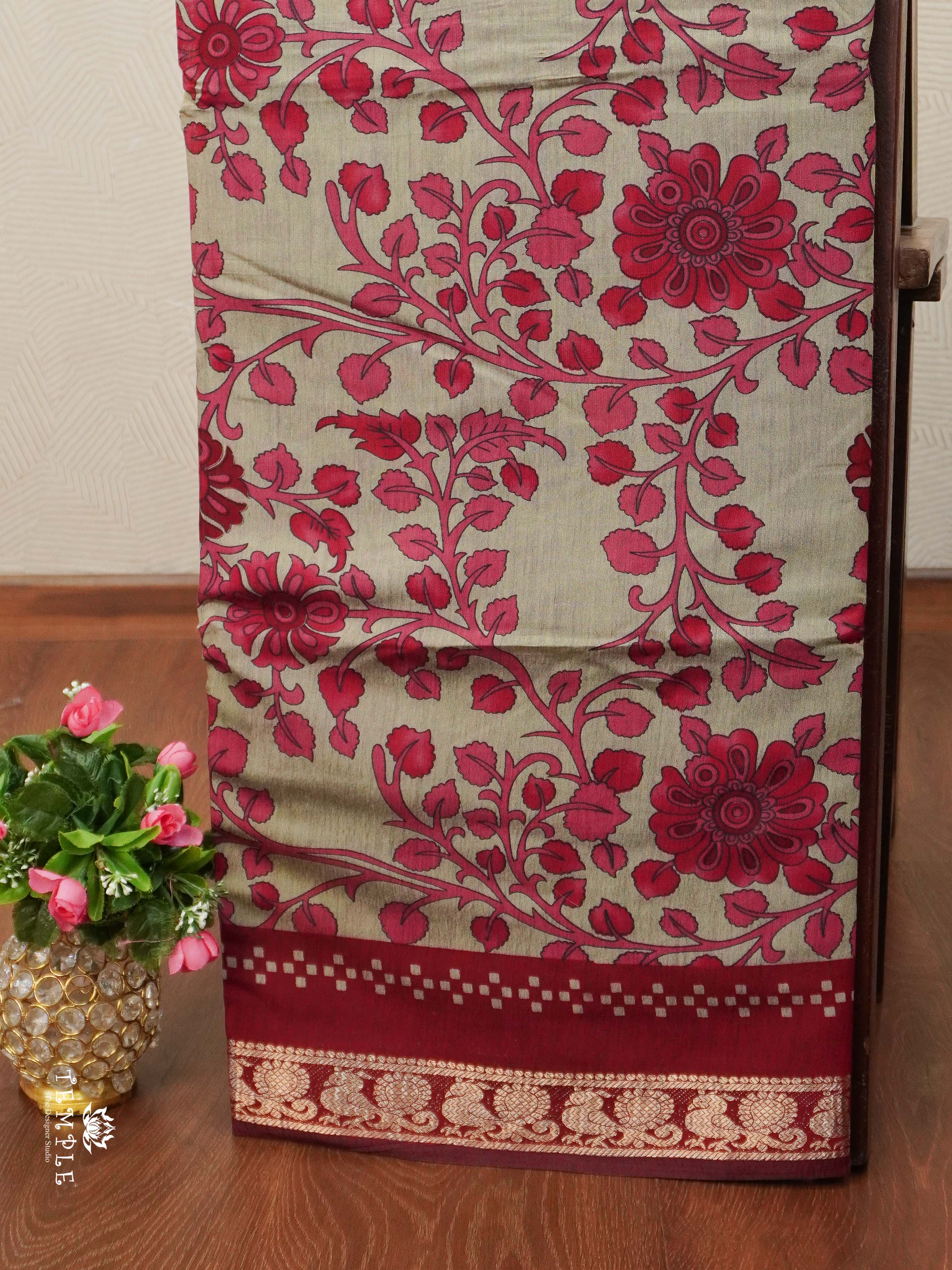 Floral Design mangalagiri Coton Saree | TTDS2385