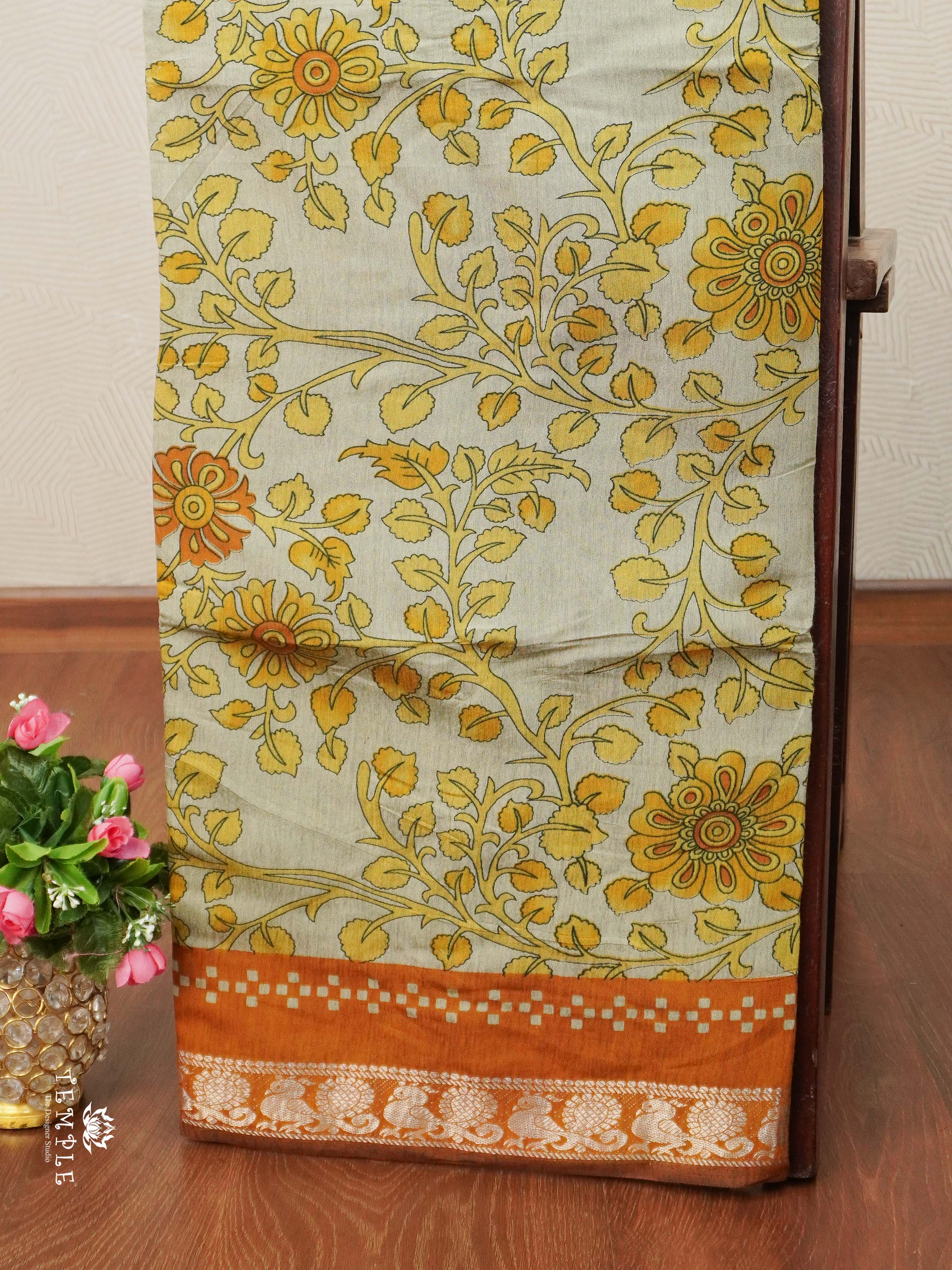 Floral Design mangalagiri Coton Saree | TTDS2385