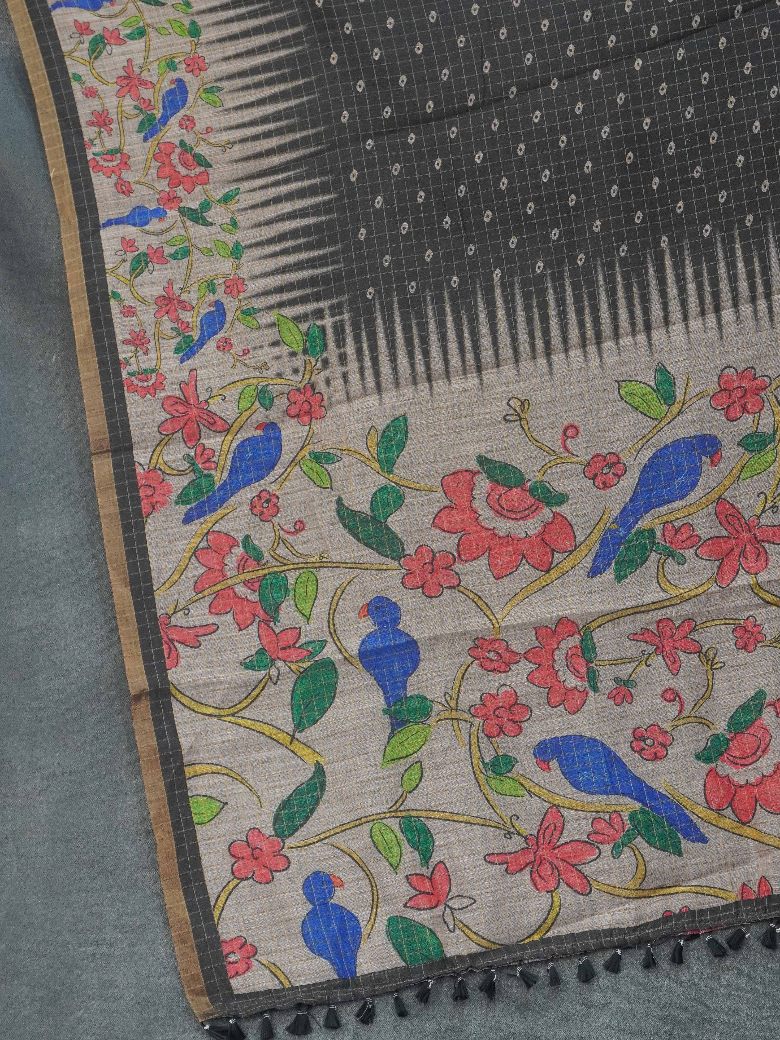 Linen Cotton Saree | TTDS3284
