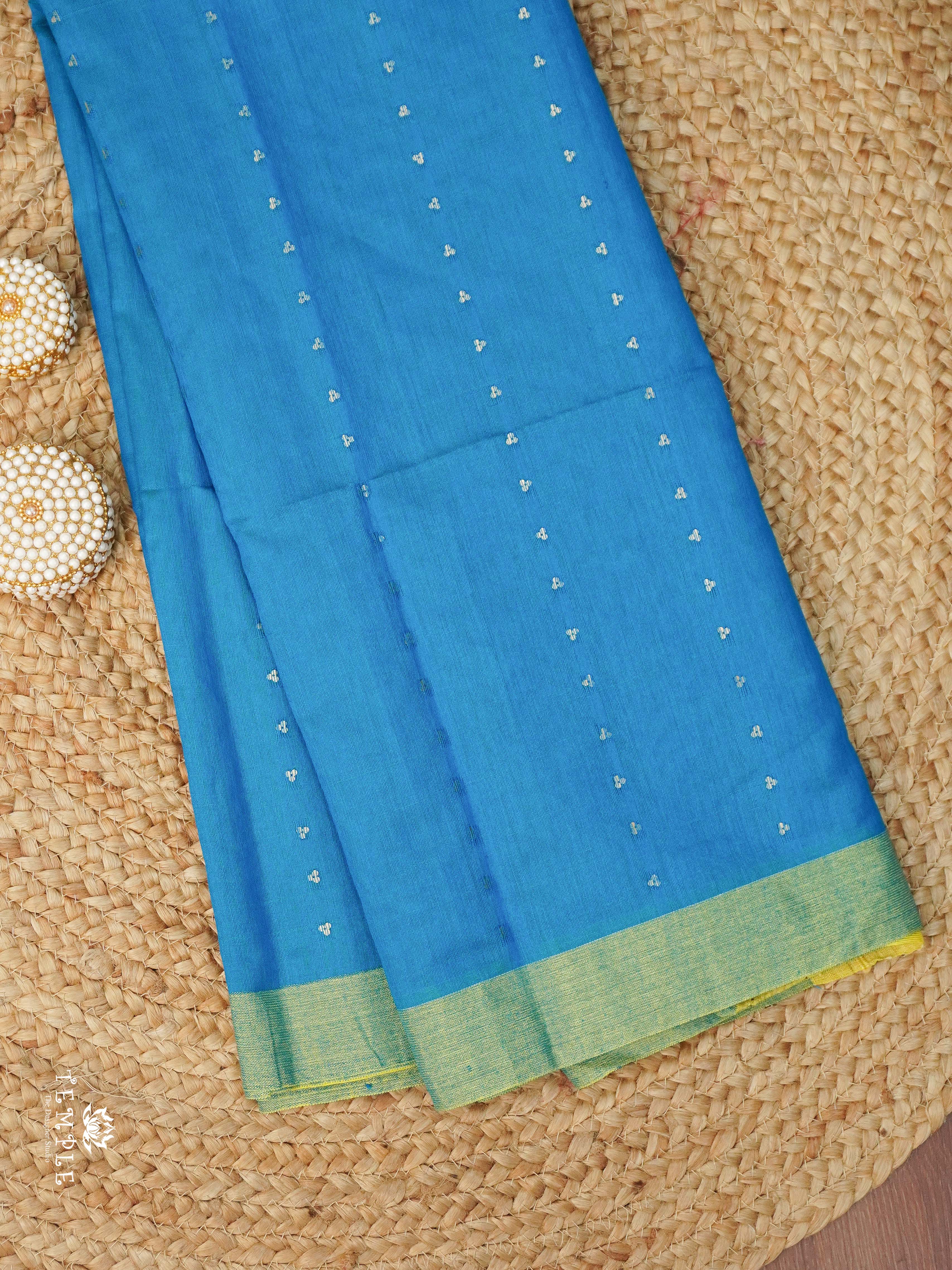Handloom Matka Silk Saree (Rama Blue) | TTDS2368