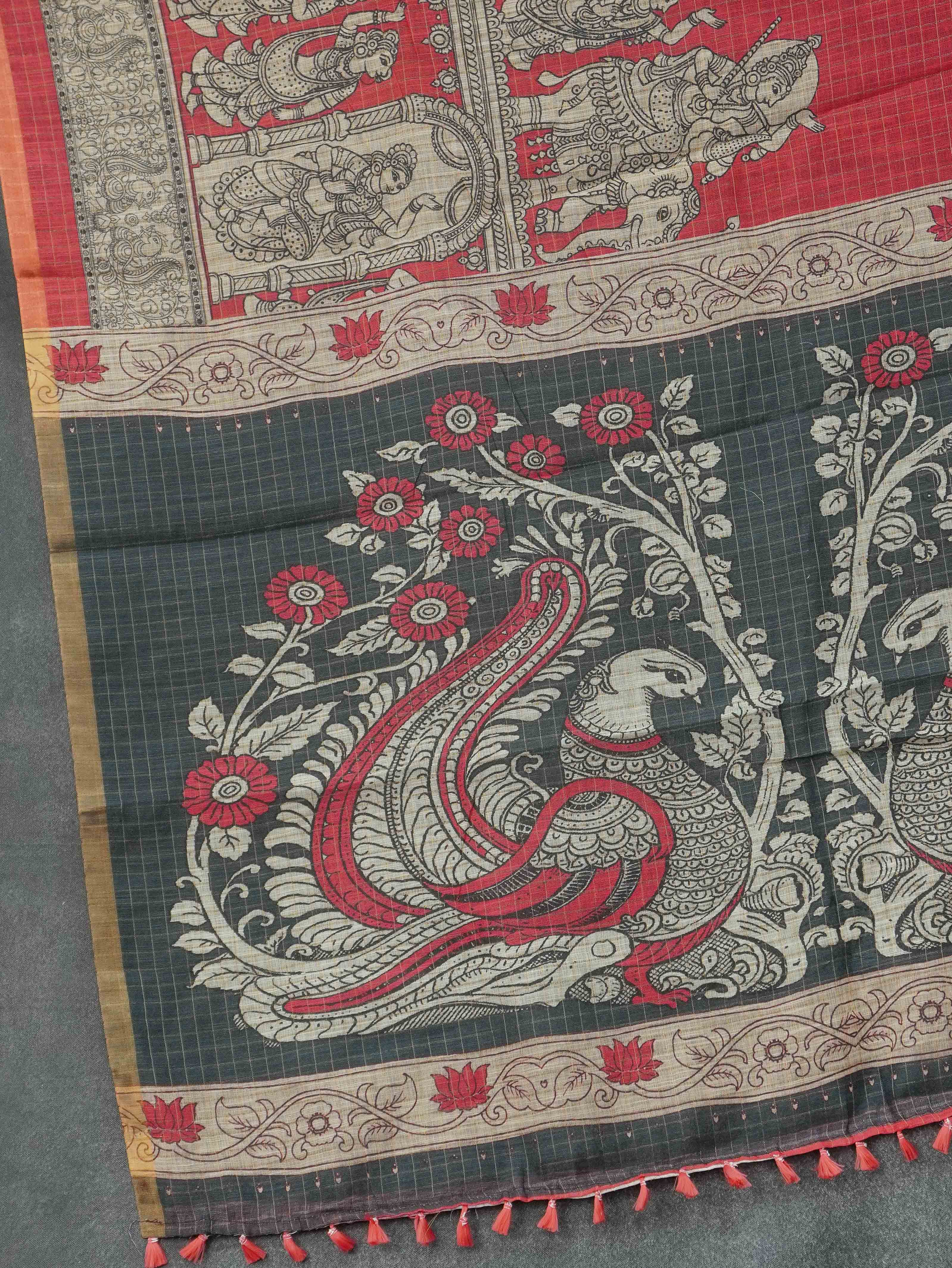 Linen Cotton Saree | TTDS3286