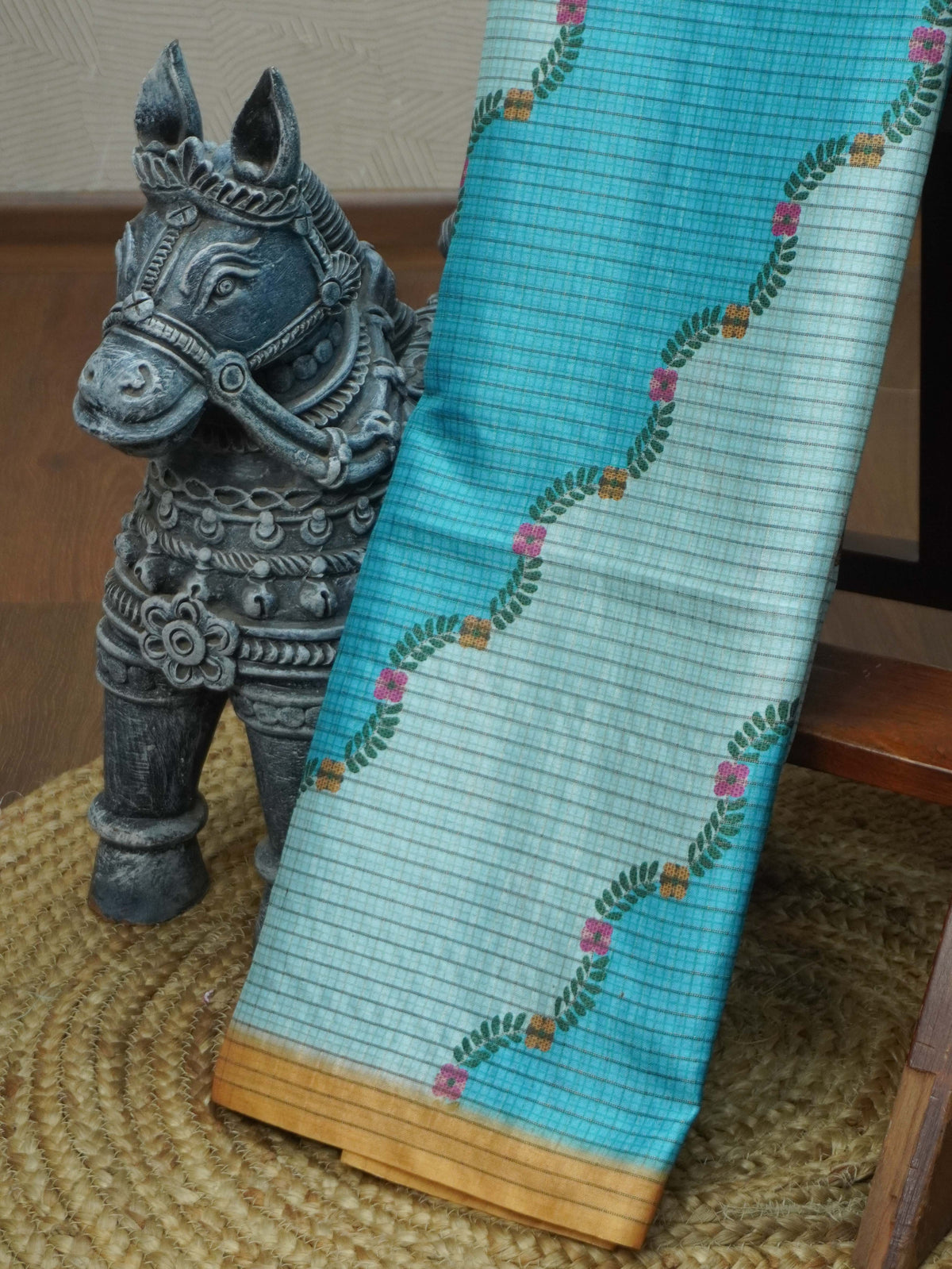 Printed Tussar Saree | TTDS3719