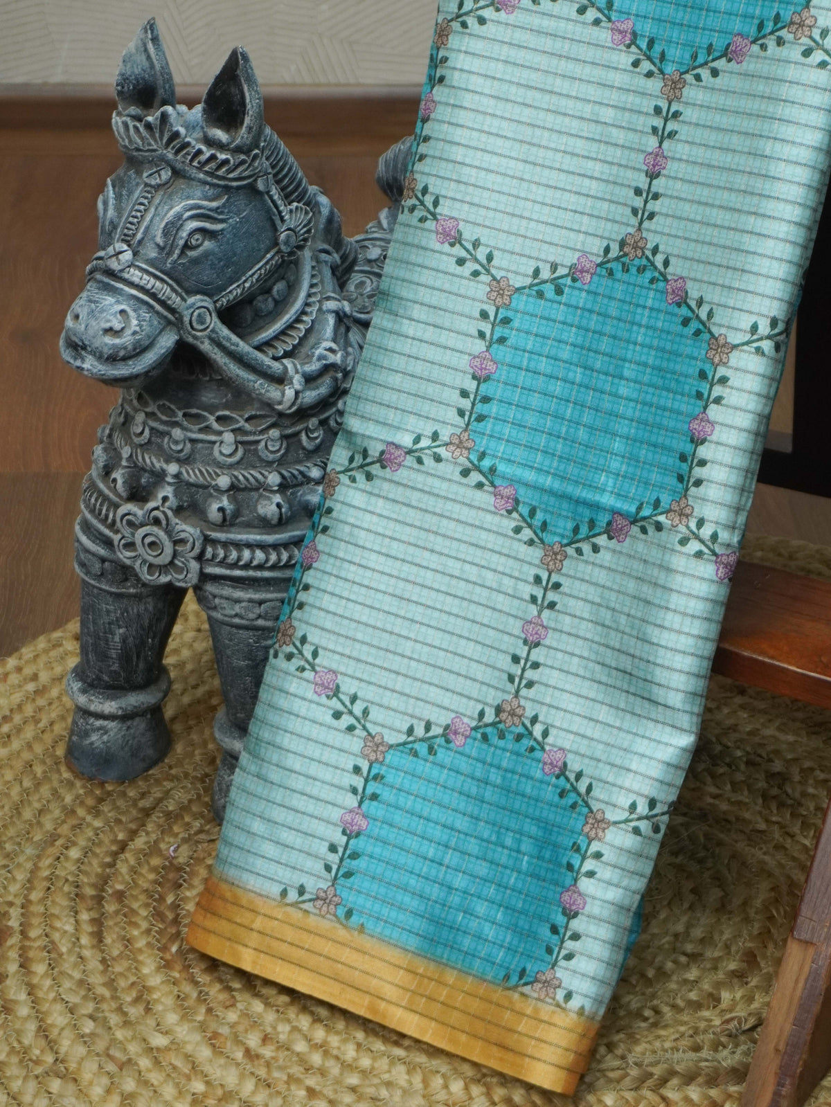 Printed Tussar Saree | TTDS3720