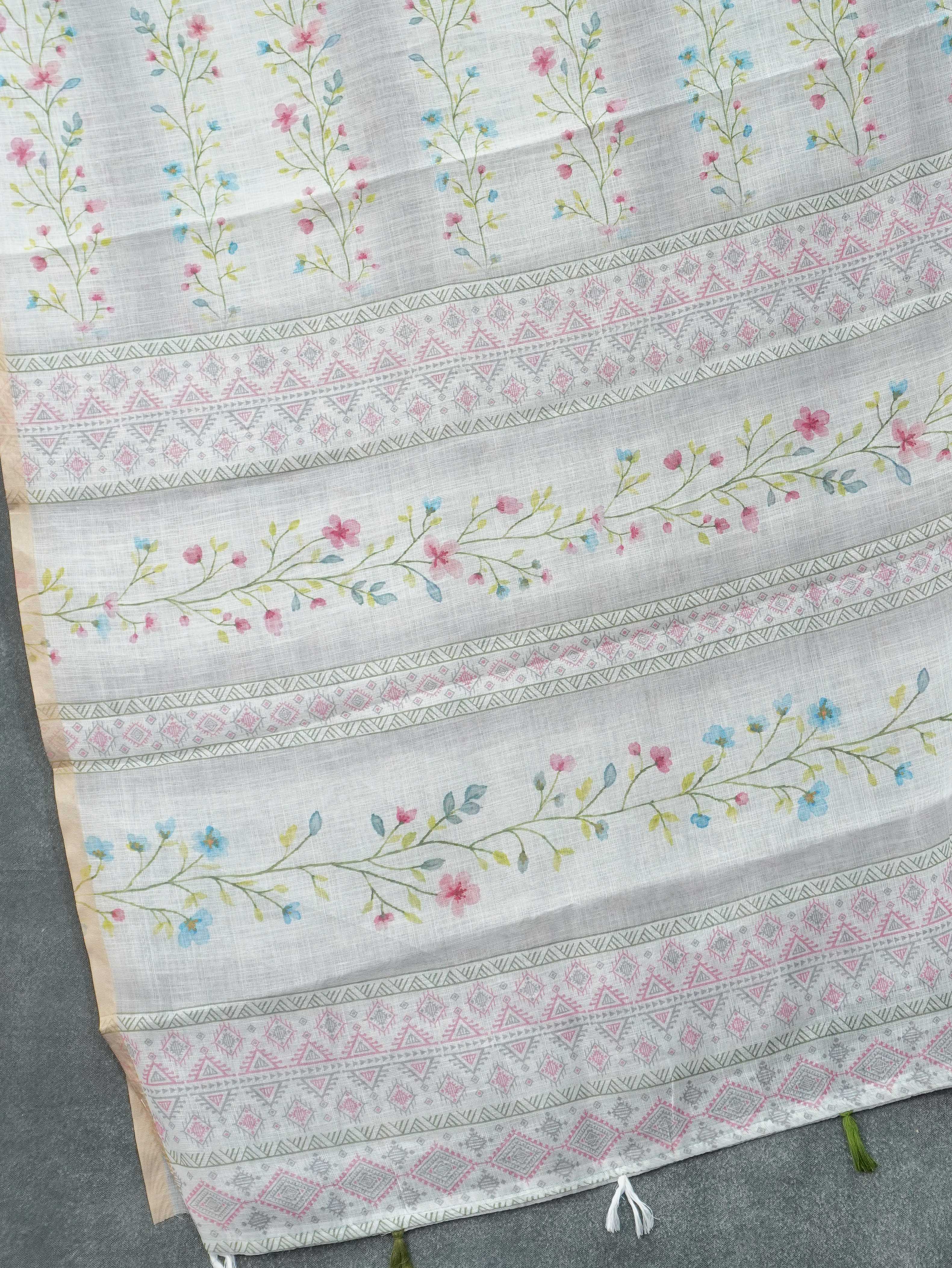 Linen Cotton Saree | TTDS3293